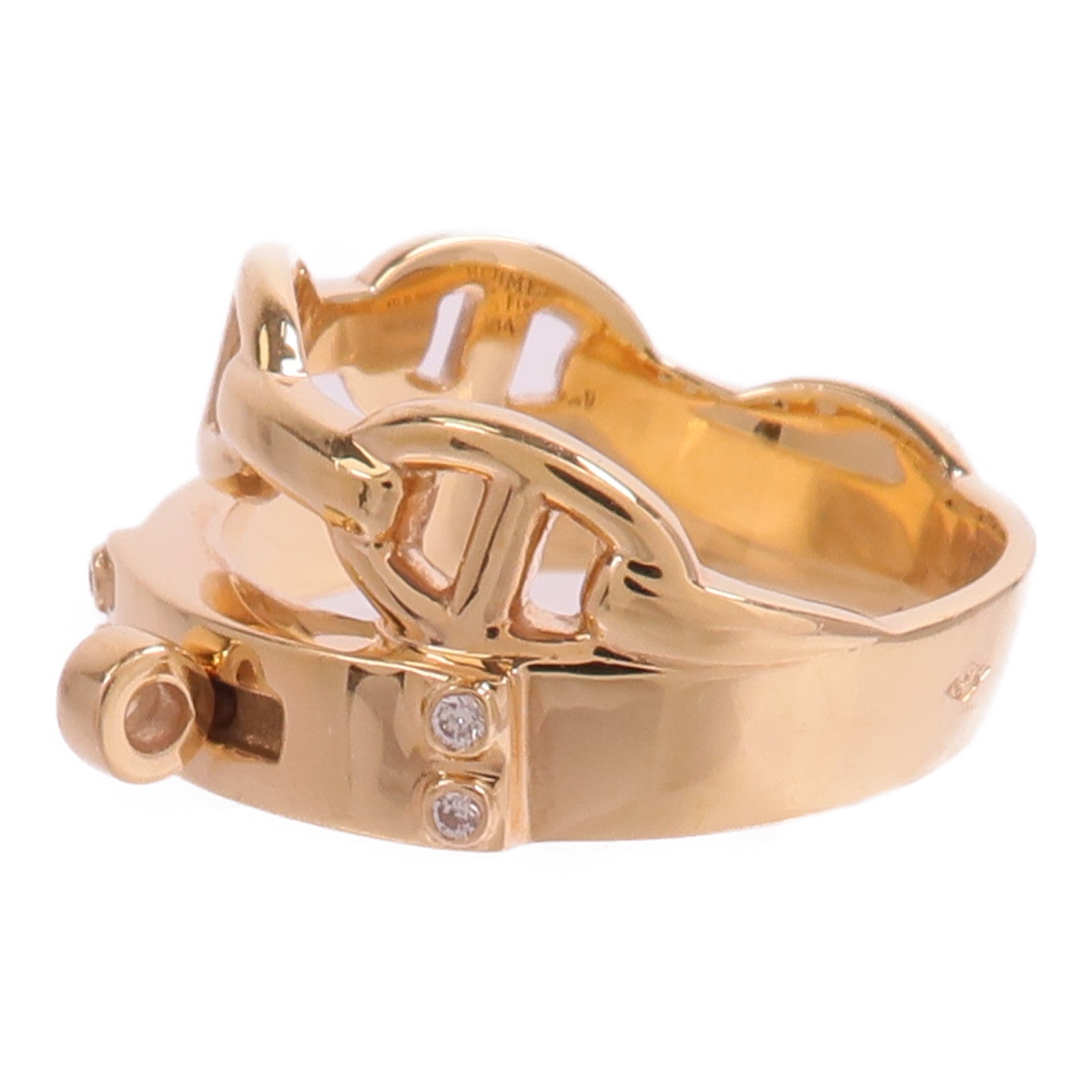 HERMES 18K玫瑰金Alchimie Kelly Ring鑽石戒指