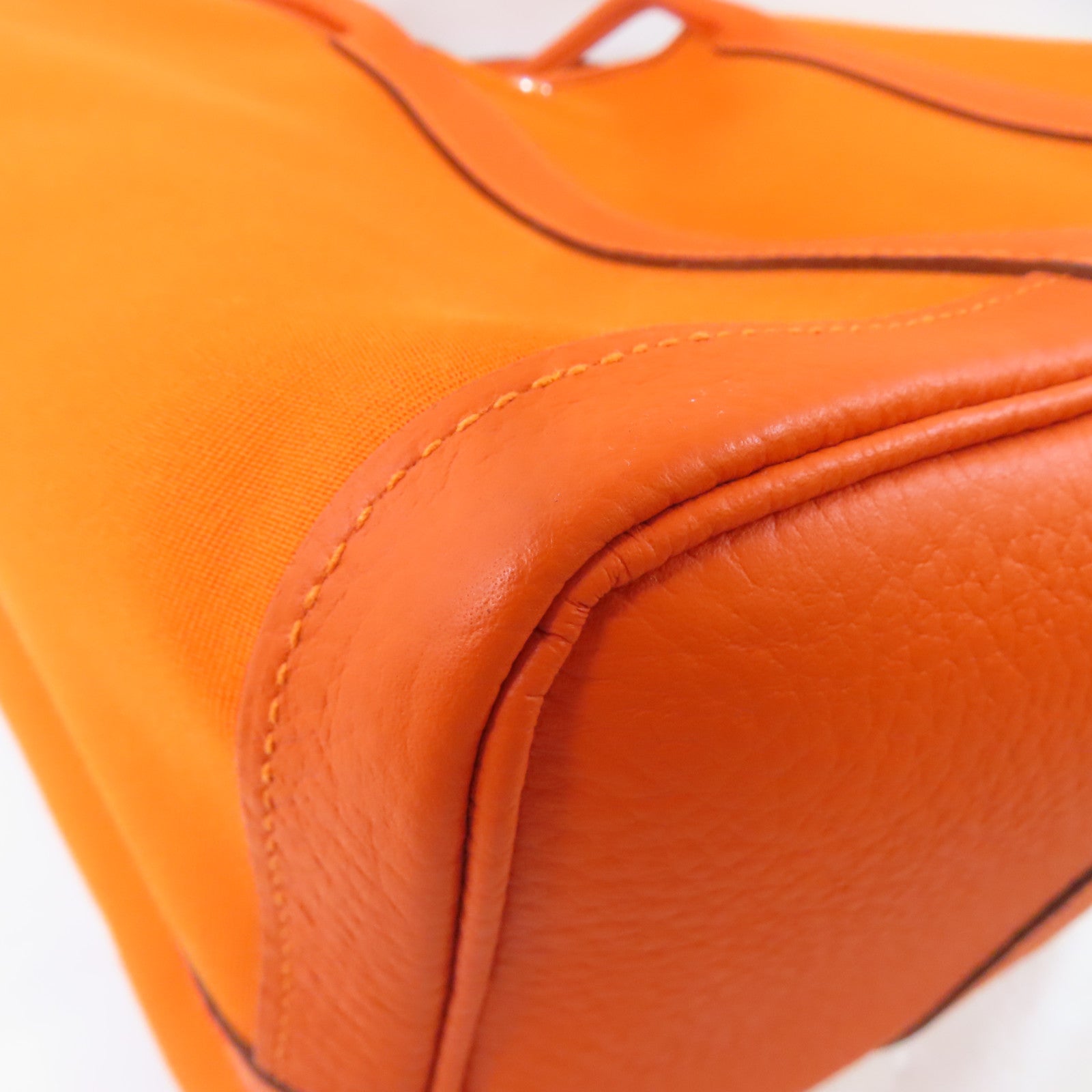HERMES (PRICE DOWN) PHW Garden Party PM Tote Bag Handbag Negonda Leather Orange