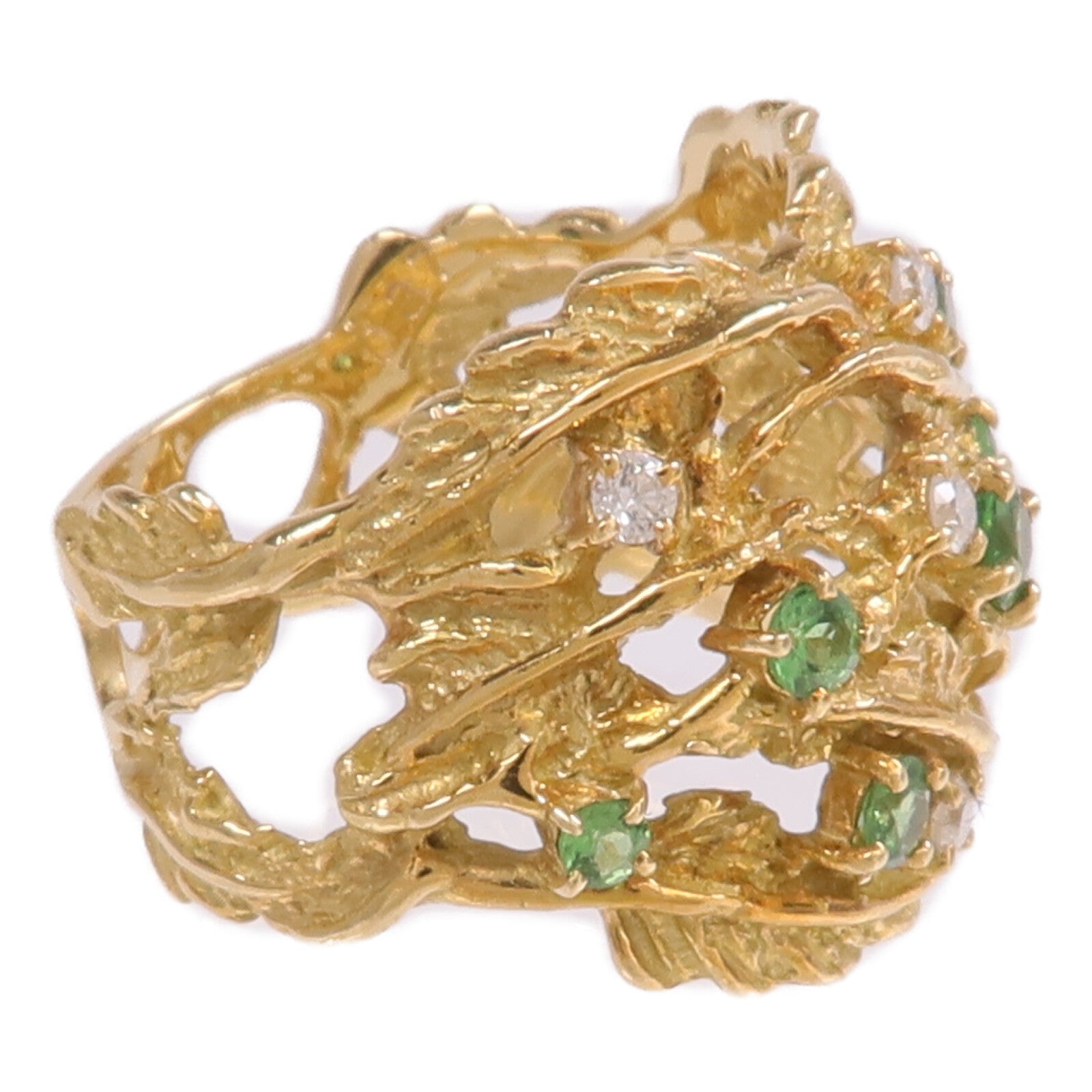 JEWELRY 18K黃金Garnet Diamond Ring石榴石/鑽石戒指US#5.75