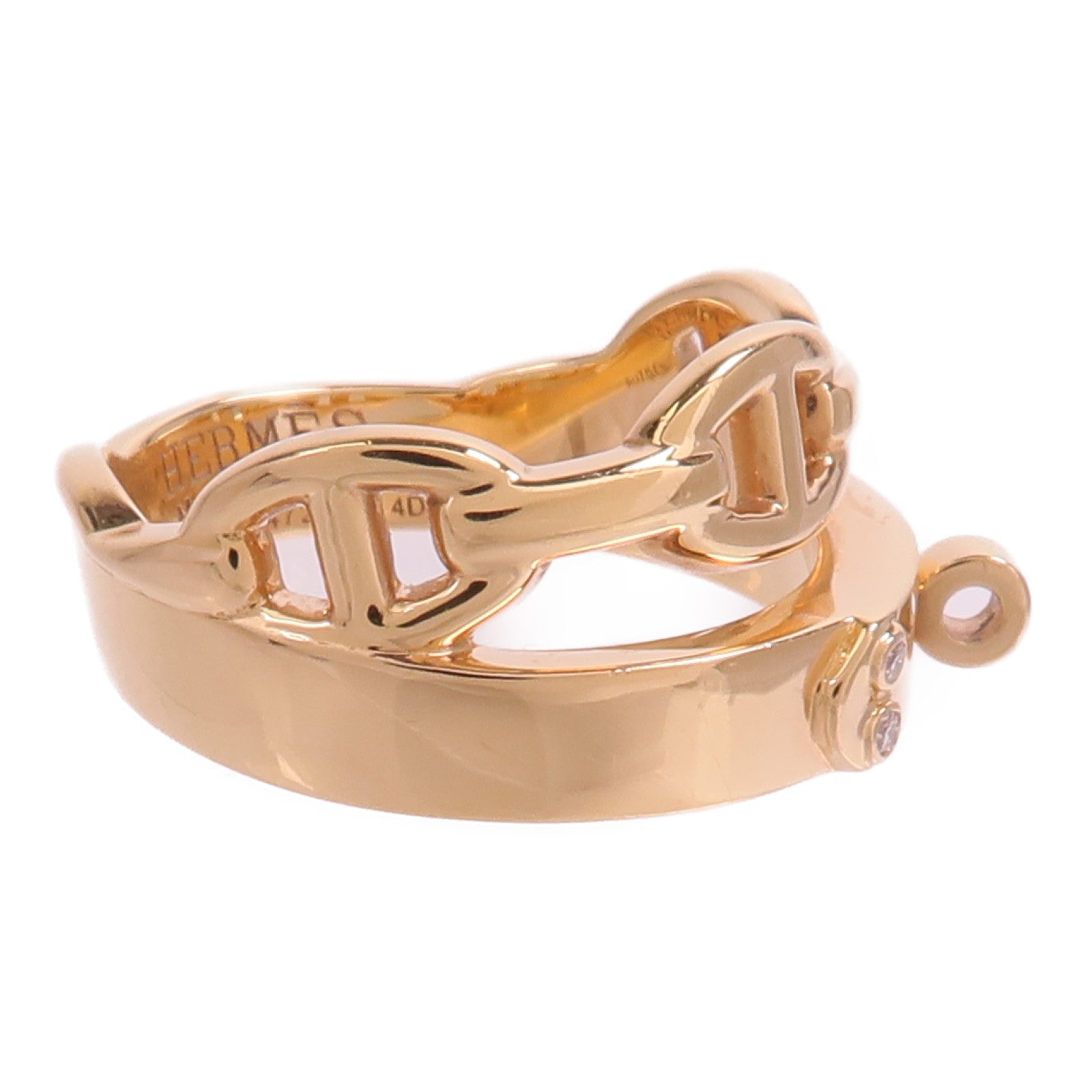 HERMES 18K玫瑰金Alchimie Kelly Ring鑽石戒指