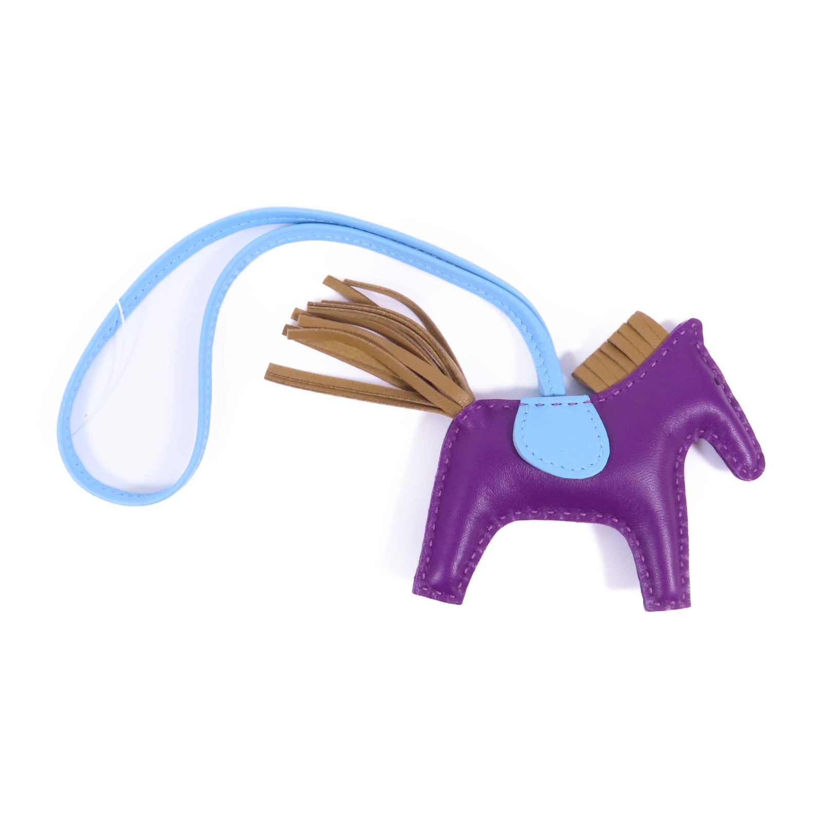 HERMES Milo皮革Rodeo PM掛飾P9 Anemone