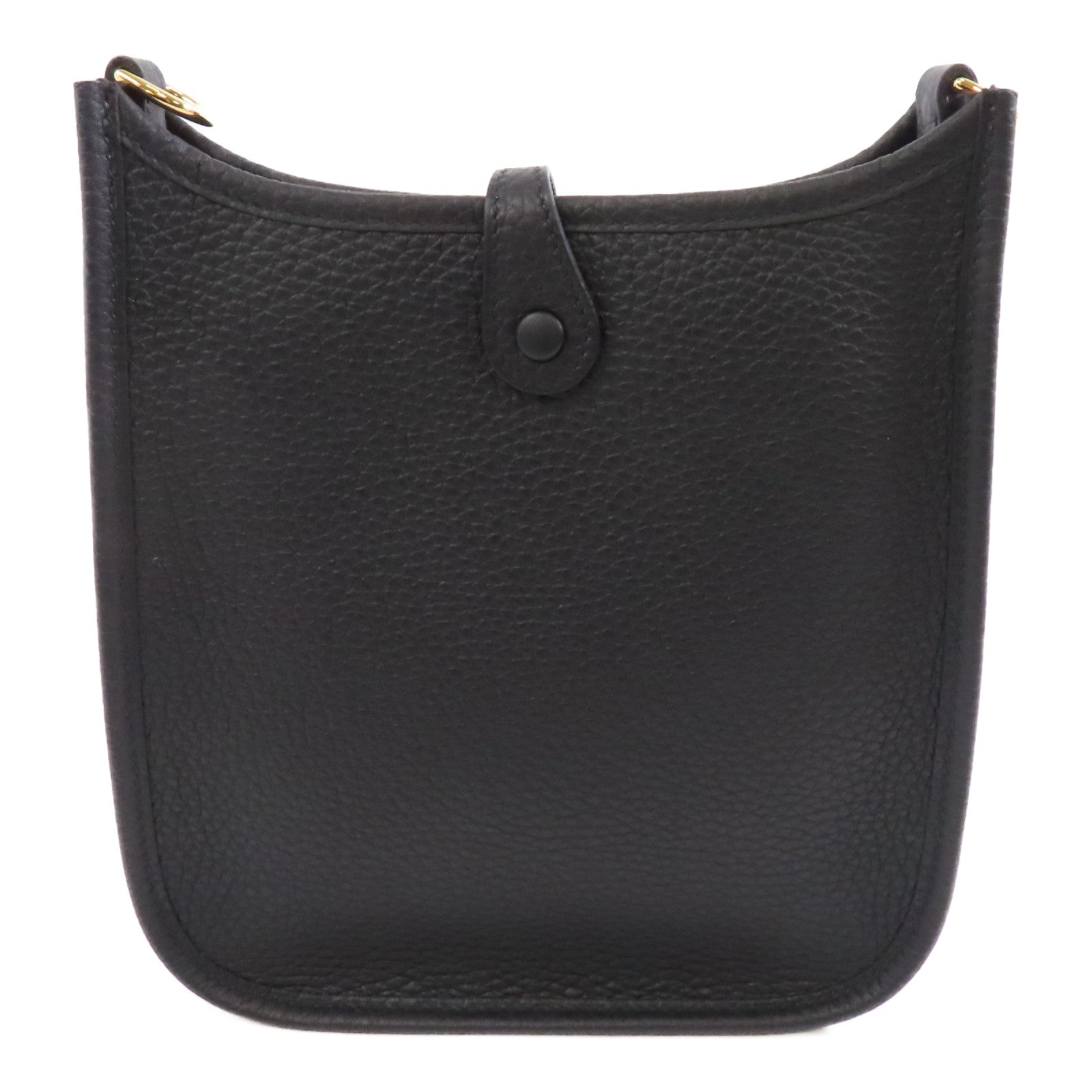 HERMES Clemence皮革Evelyne TPM金扣肩背袋Noir黑色