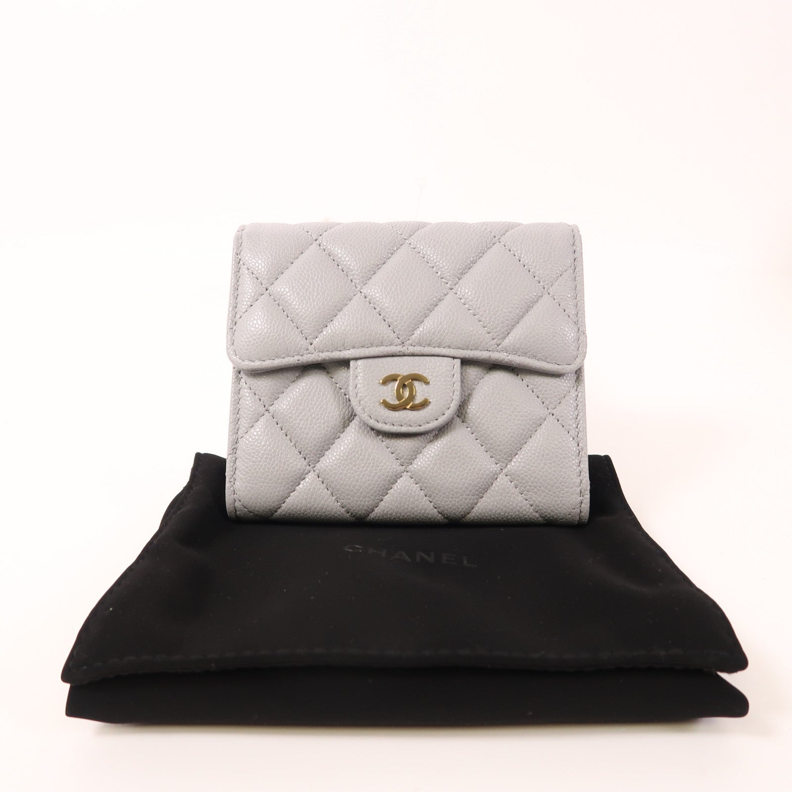 CHANEL 牛皮皮革Wallet金扣錢包