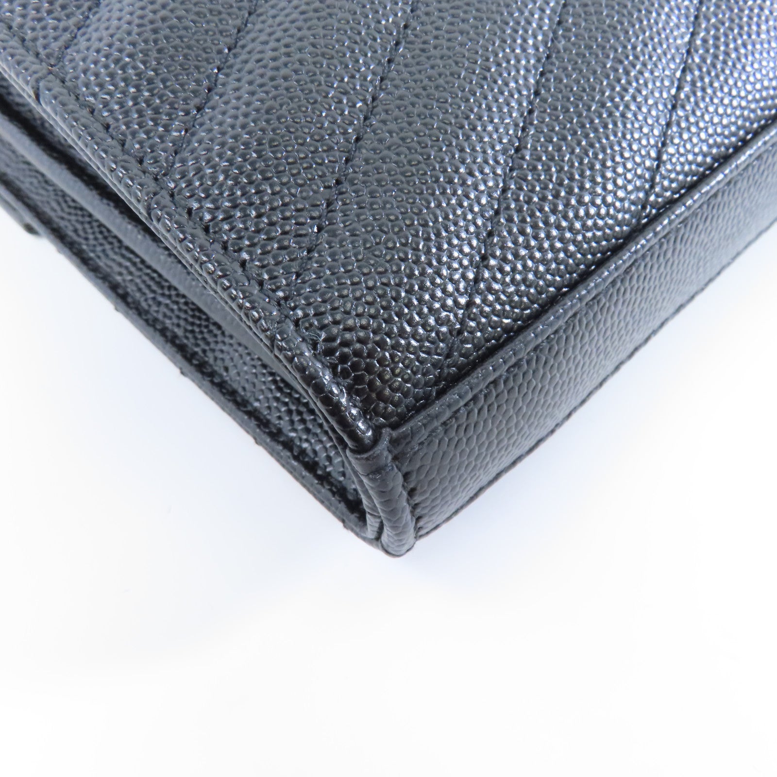 SAINT LAURENT 牛皮皮革 Cassandro金扣鏈帶肩背袋黑色