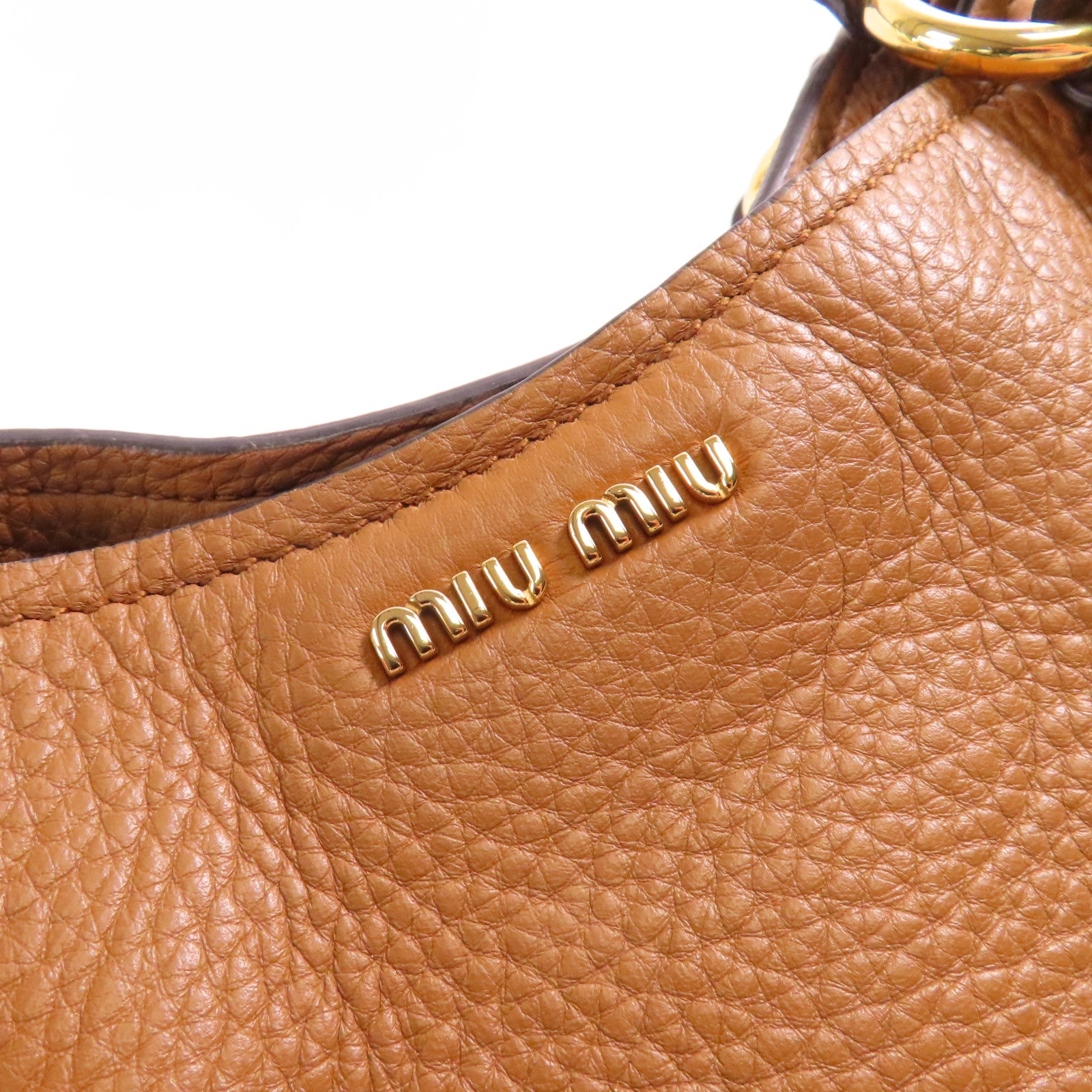 Miu Miu 牛皮皮革2 Way Shoulder金扣手挽肩背兩用袋