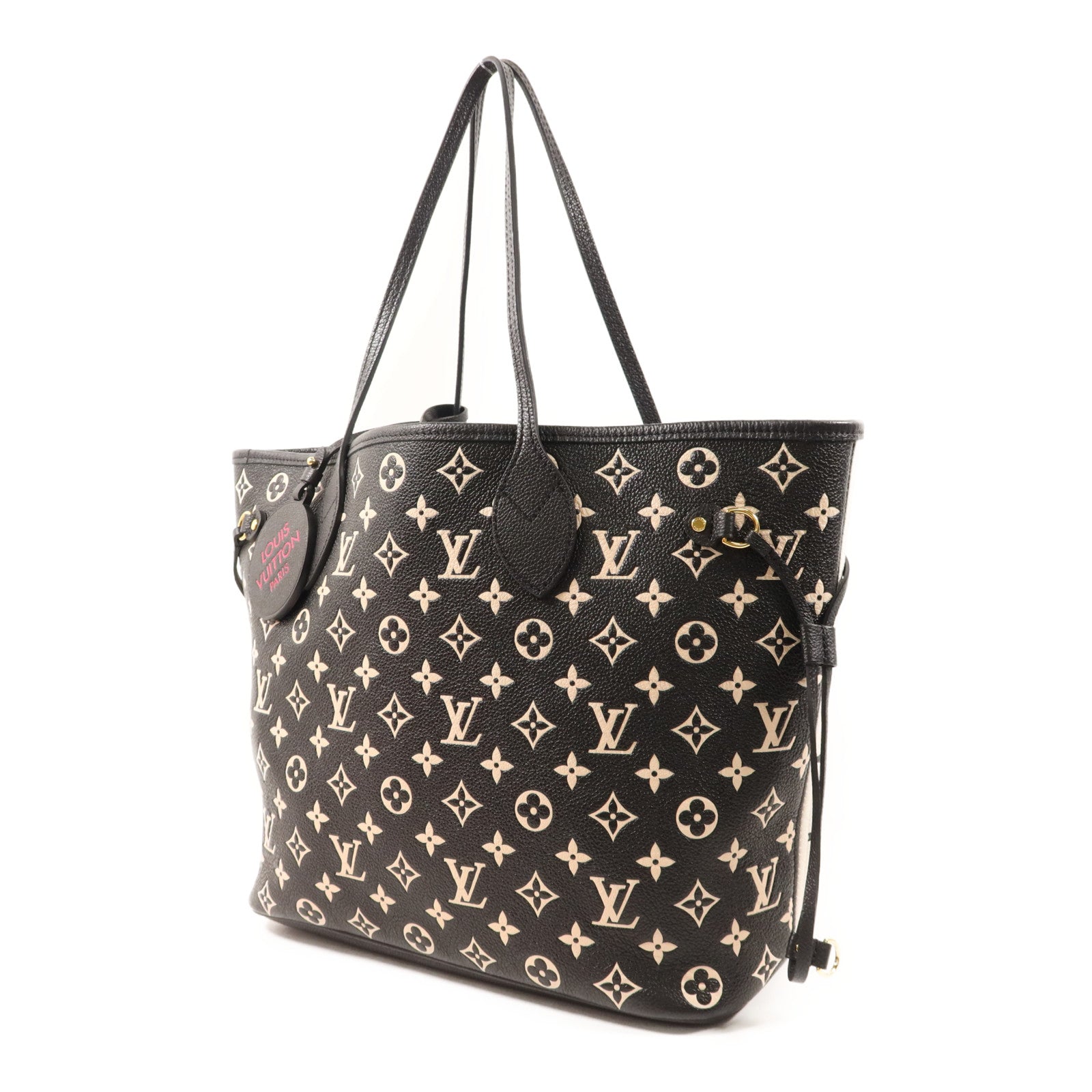 LOUIS VUITTON Monogram Empreinte Neverfull MM金扣手挽袋