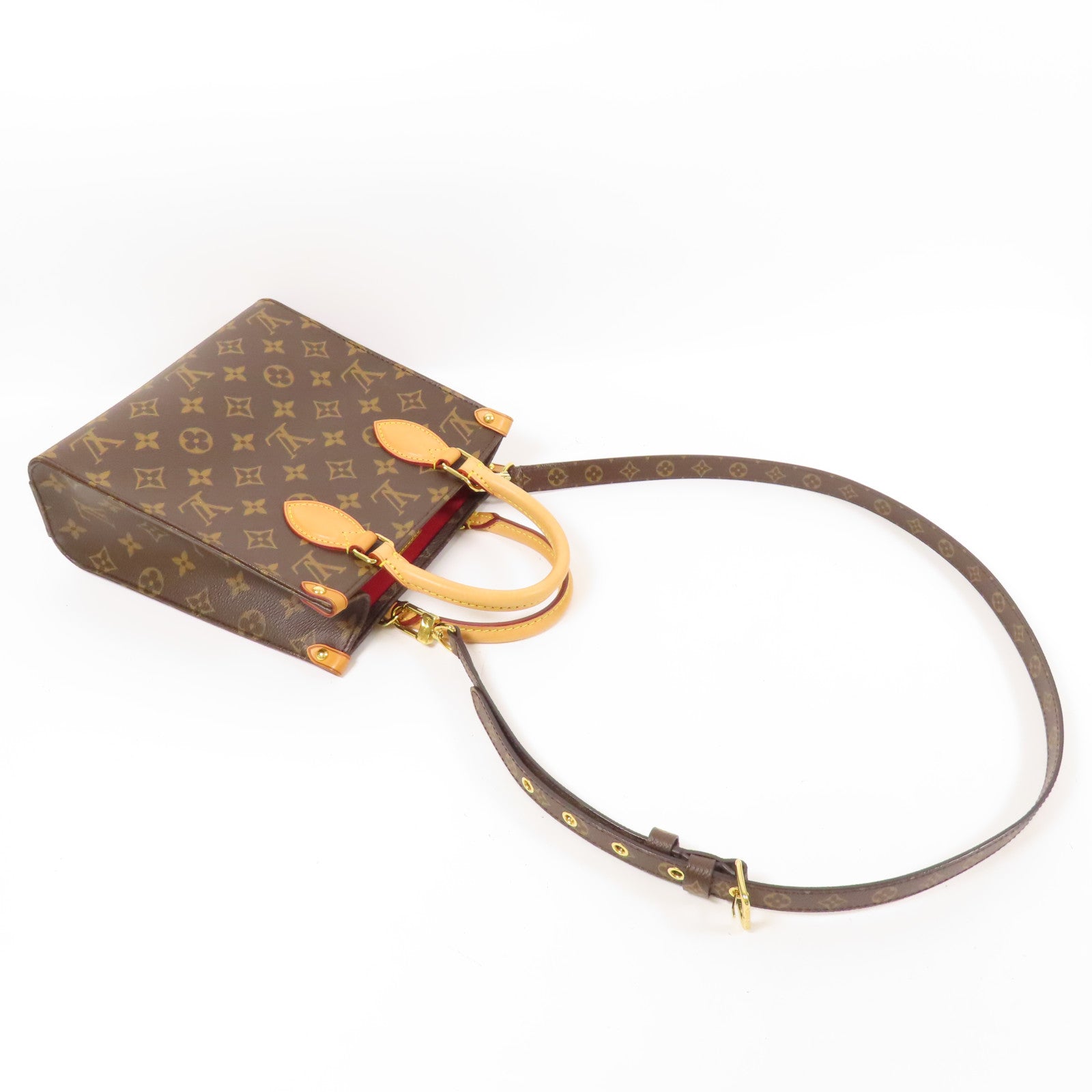 LOUIS VUITTON LV GHW Sac Plat BB 2 Way Shoulder Handbag M45847 Monogram Brown