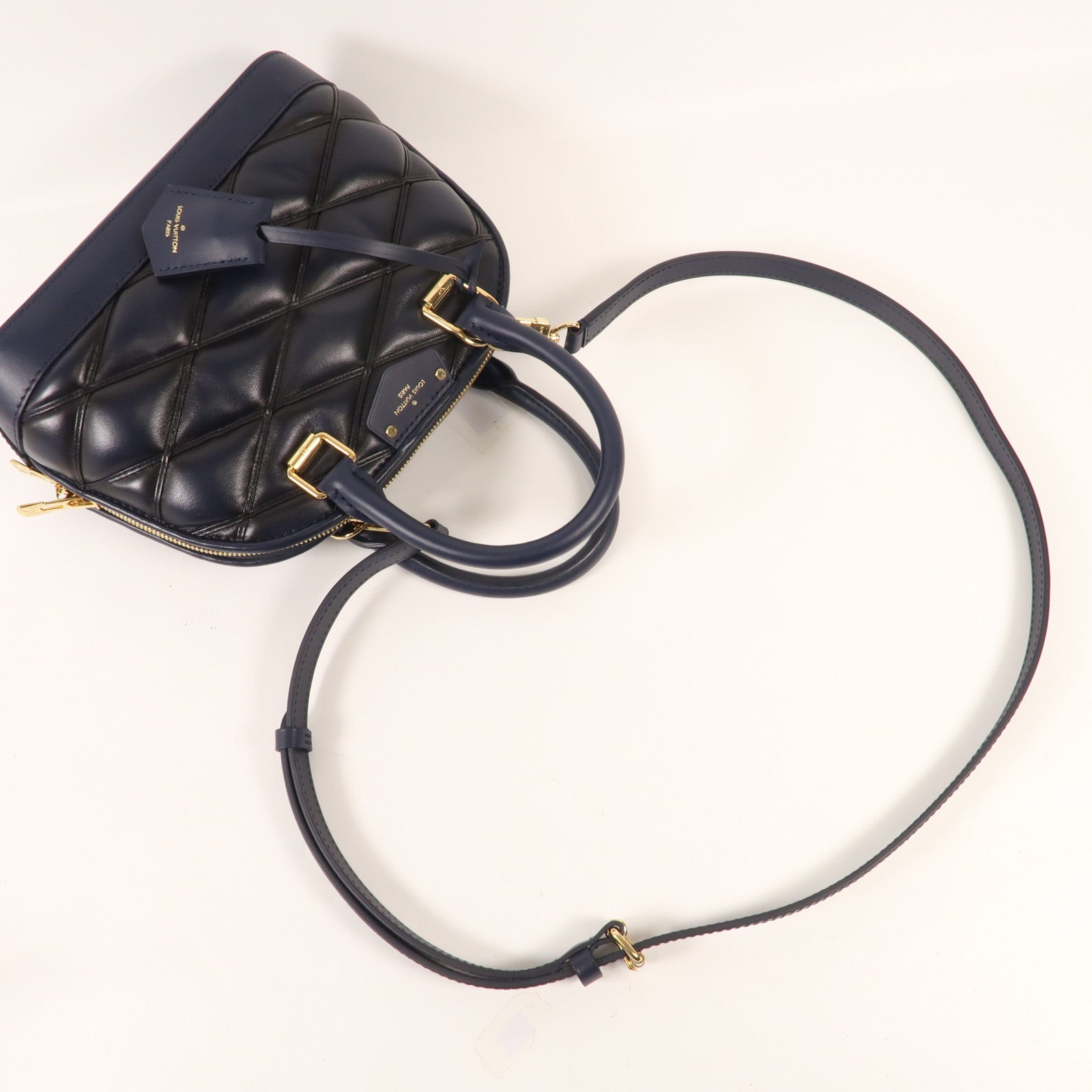 LOUIS VUITTON Malletage Alma BB金扣手挽肩背兩用袋