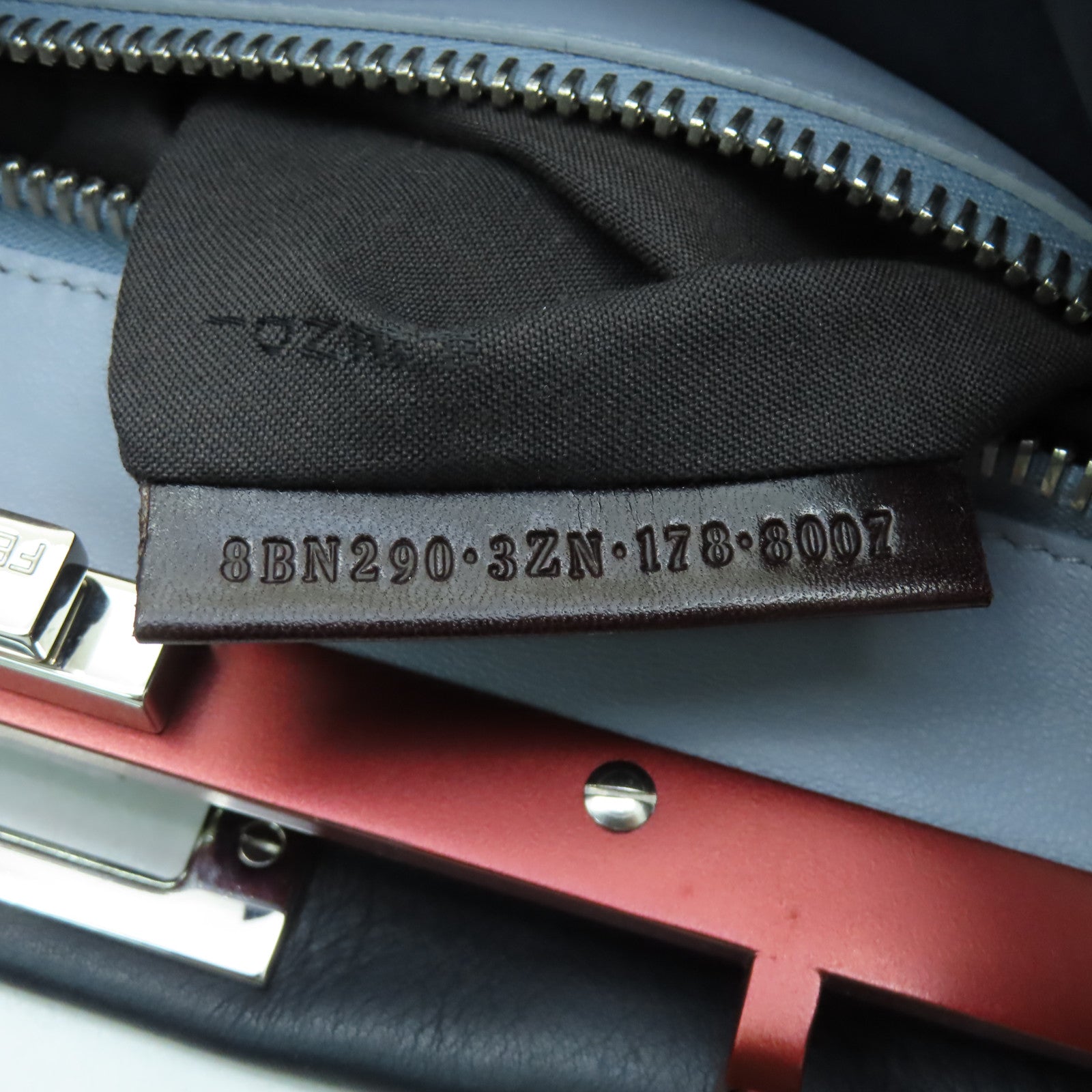 FENDI 【激減優惠】牛皮皮革Peekaboo Medium手挽肩背兩用袋深藍色