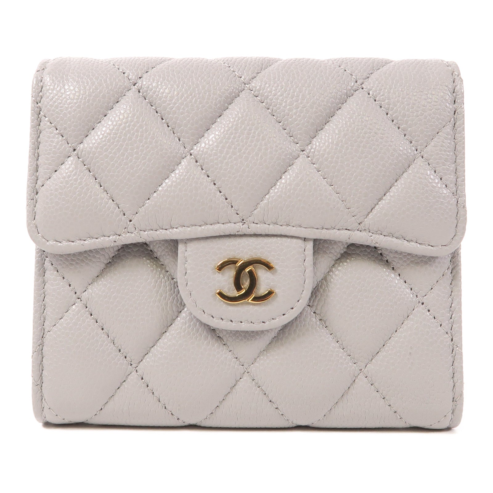 CHANEL 牛皮皮革Wallet金扣錢包