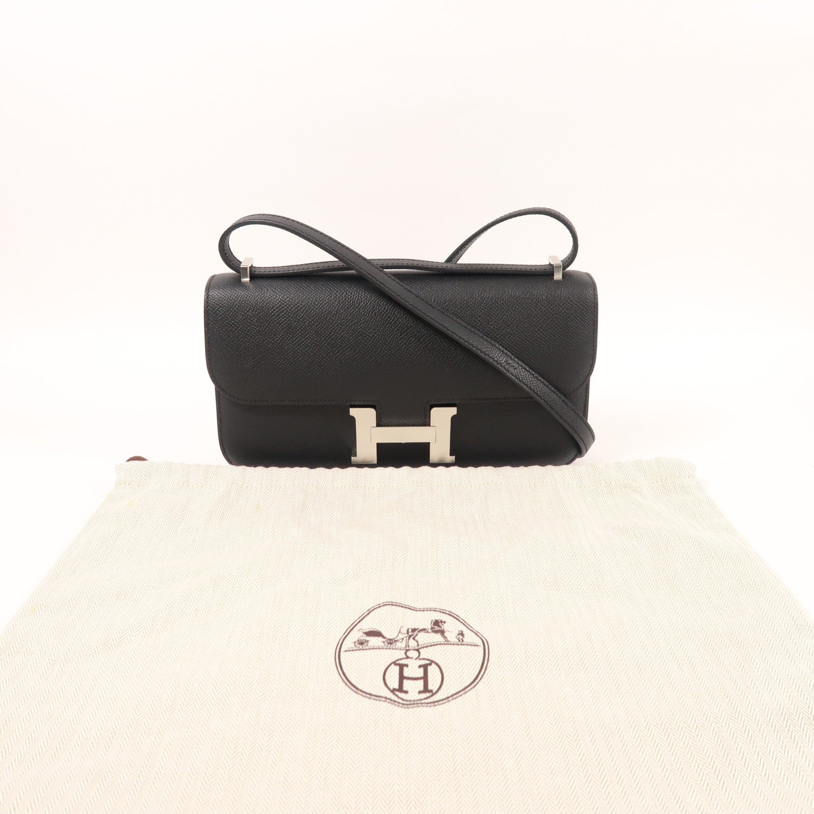 HERMES 【激減優惠】Epsom皮革Constance Elan銀扣肩背袋