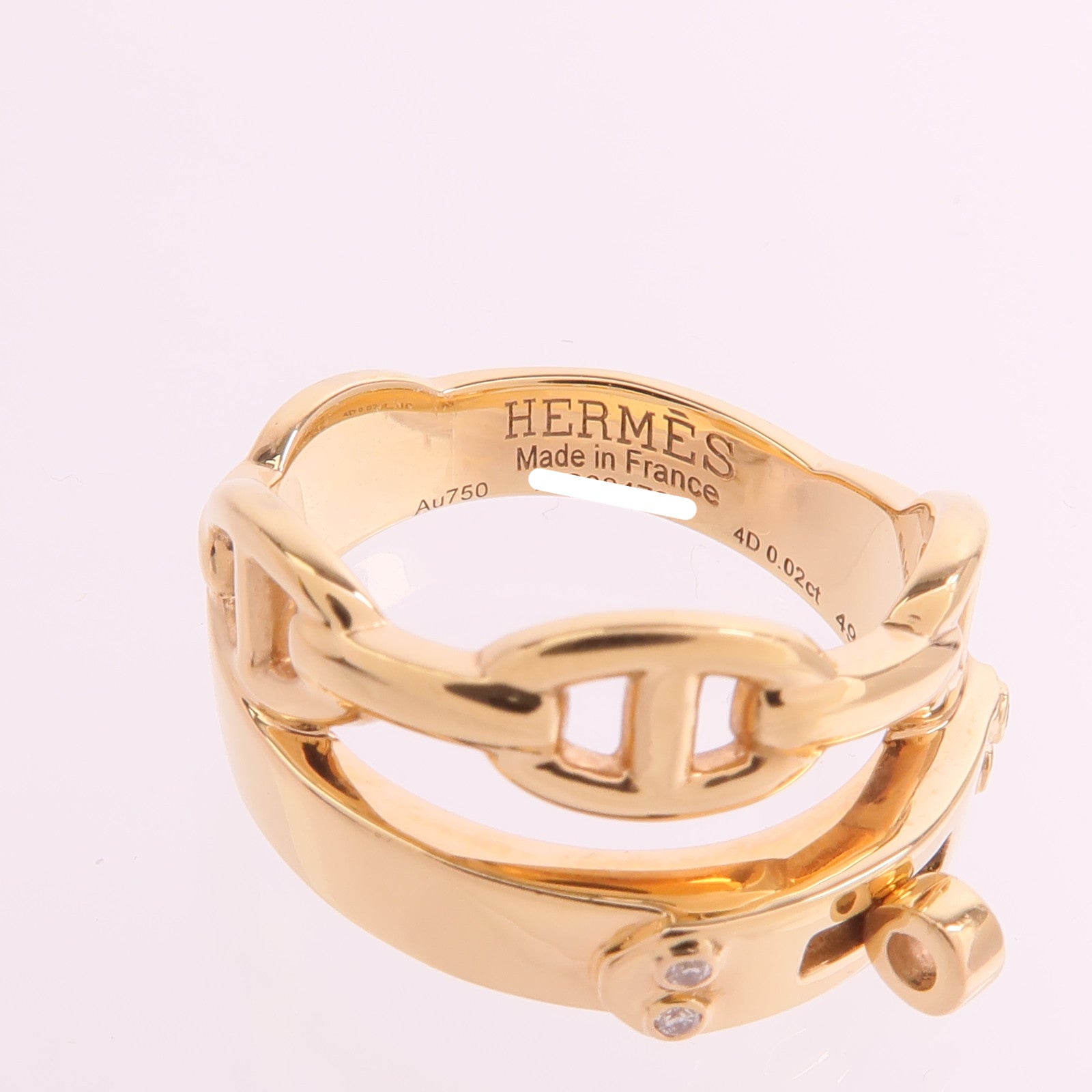 HERMES 18K玫瑰金Alchimie Kelly Ring鑽石戒指