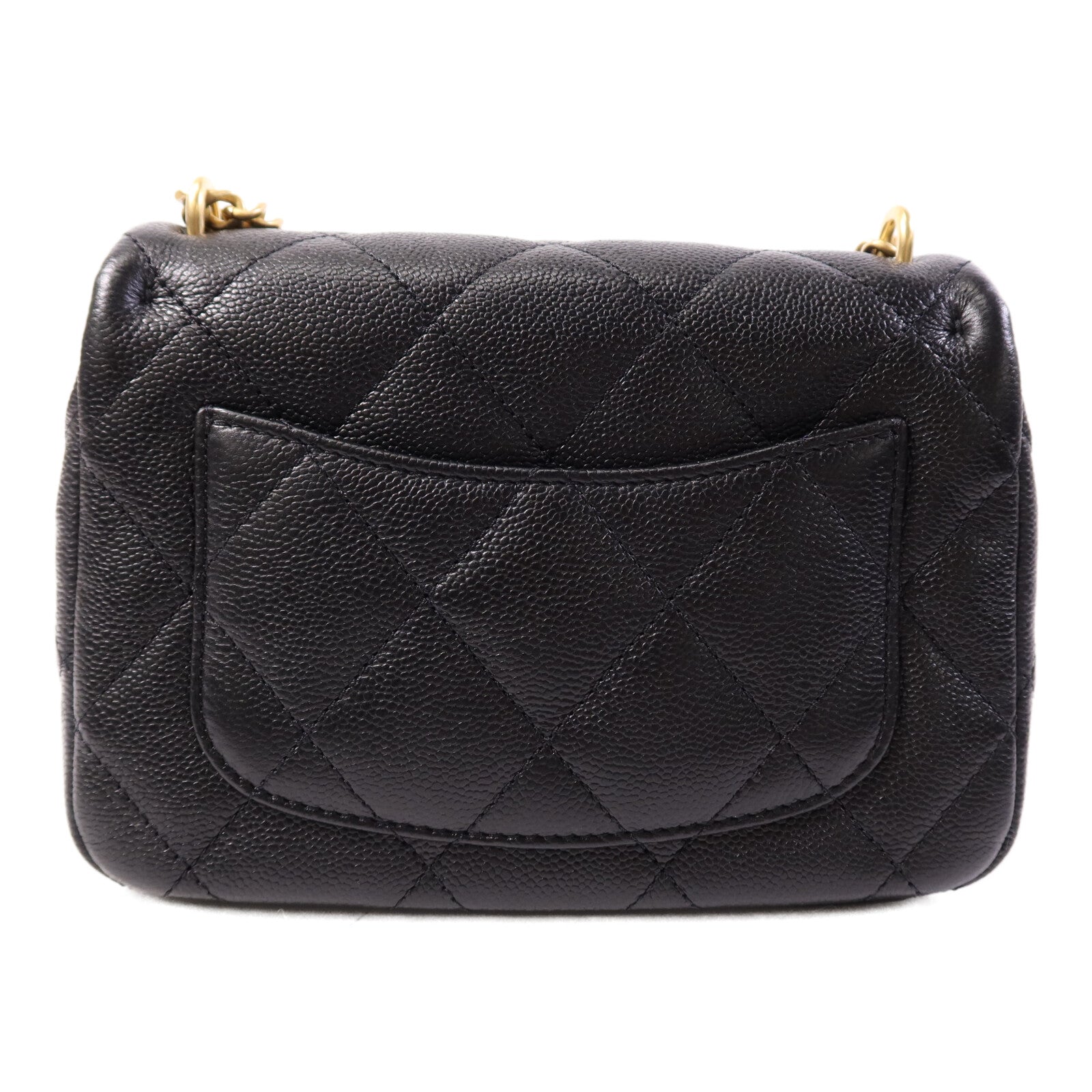 CHANEL 牛皮皮革Mini Flap金扣鏈帶肩背袋