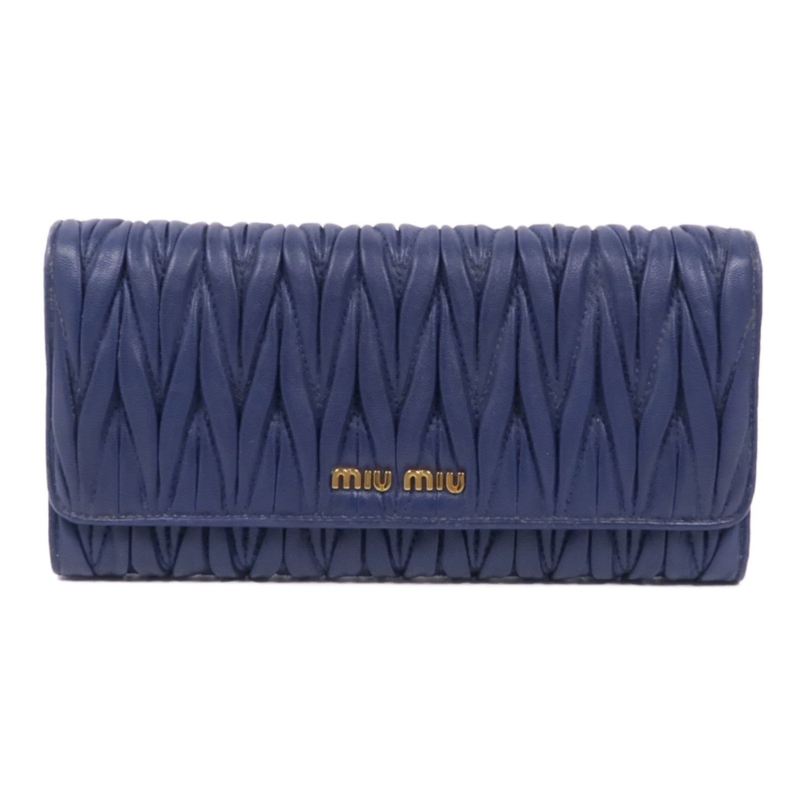 Miu Miu 牛皮皮革Matelasse Long Wallet金扣長錢包