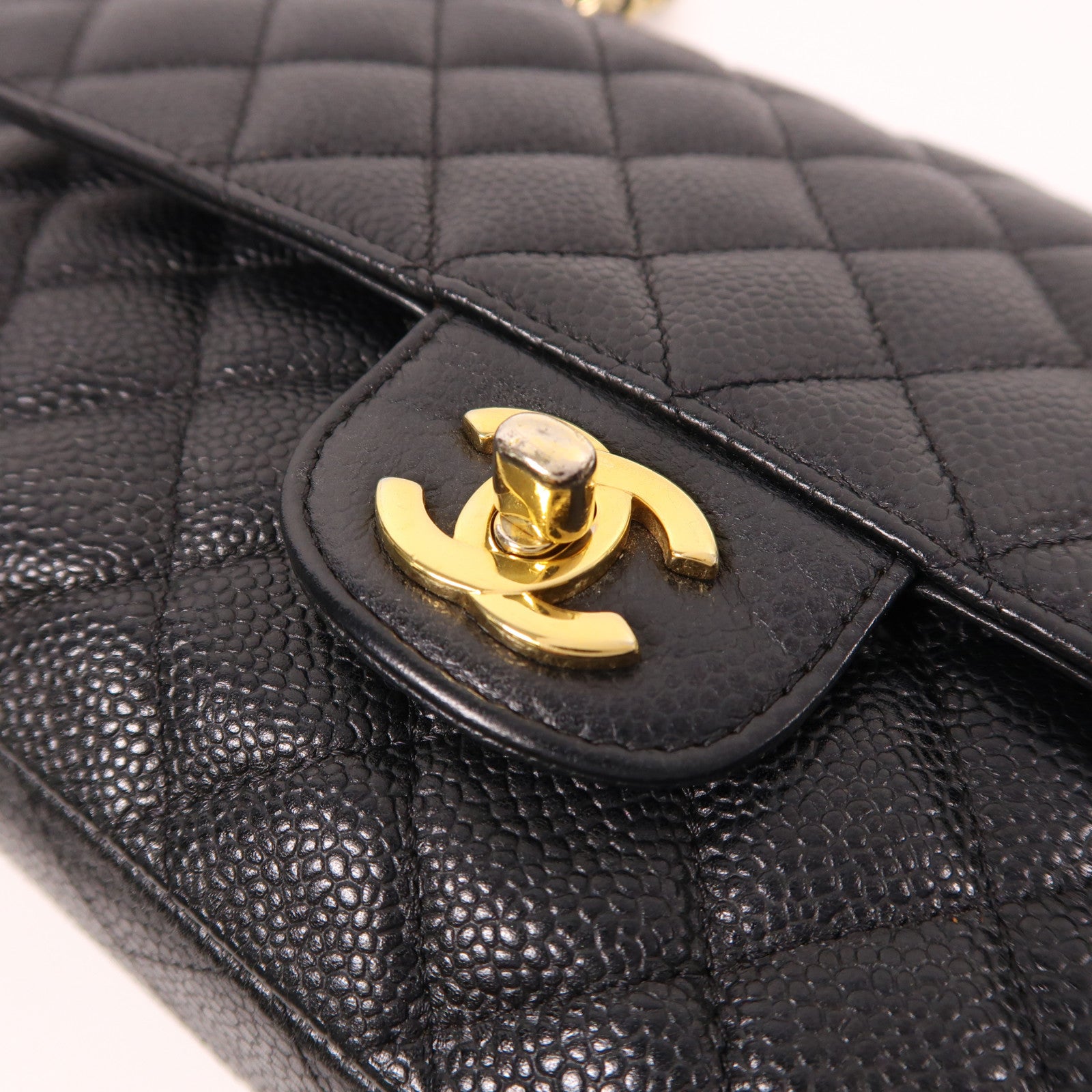 CHANEL 牛皮皮革Classic 25金扣鏈帶肩背袋黑色