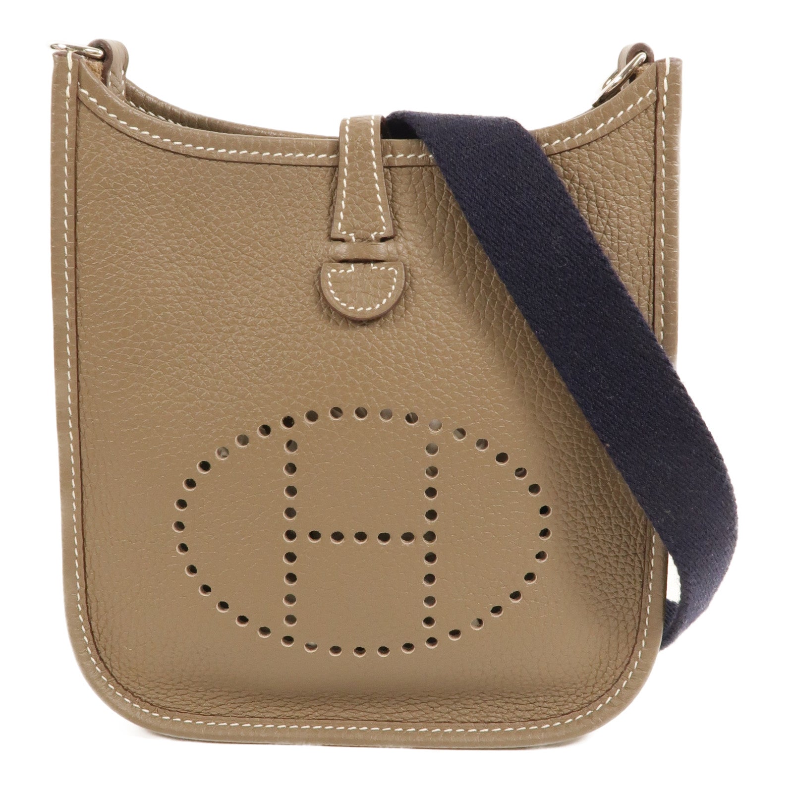 HERMES Clemence皮革Evelyne TPM肩背袋Etoupe
