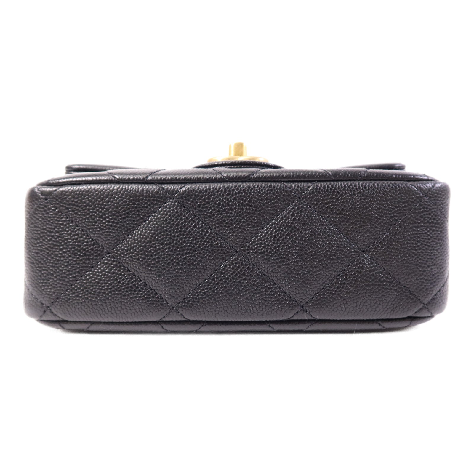 CHANEL 牛皮皮革Mini Flap金扣鏈帶肩背袋