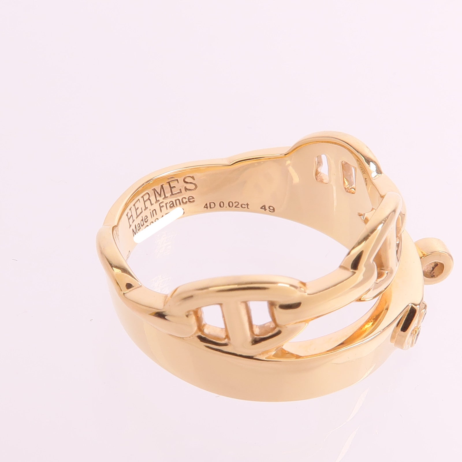 HERMES 18K玫瑰金Alchimie Kelly Ring鑽石戒指