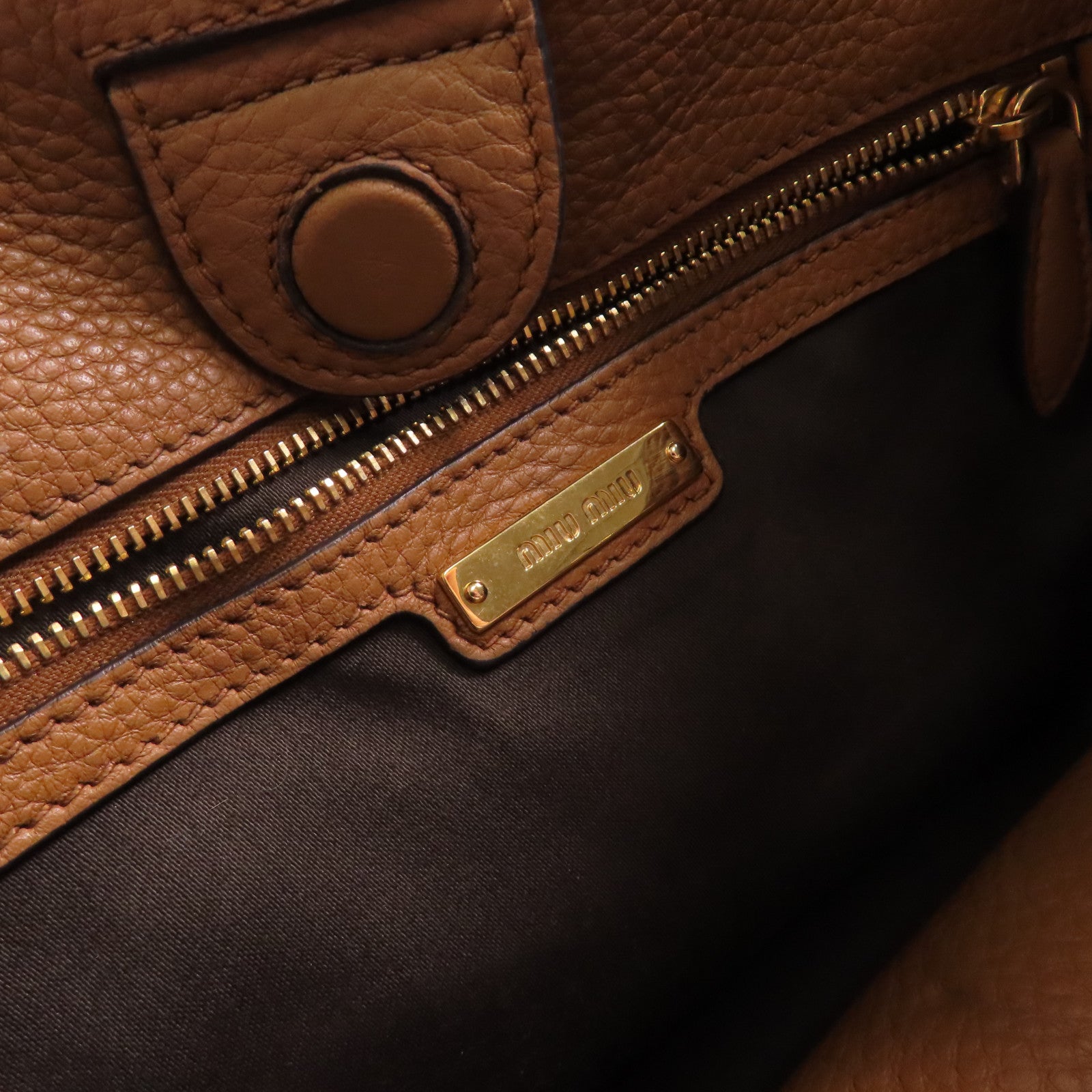 Miu Miu 牛皮皮革2 Way Shoulder金扣手挽肩背兩用袋