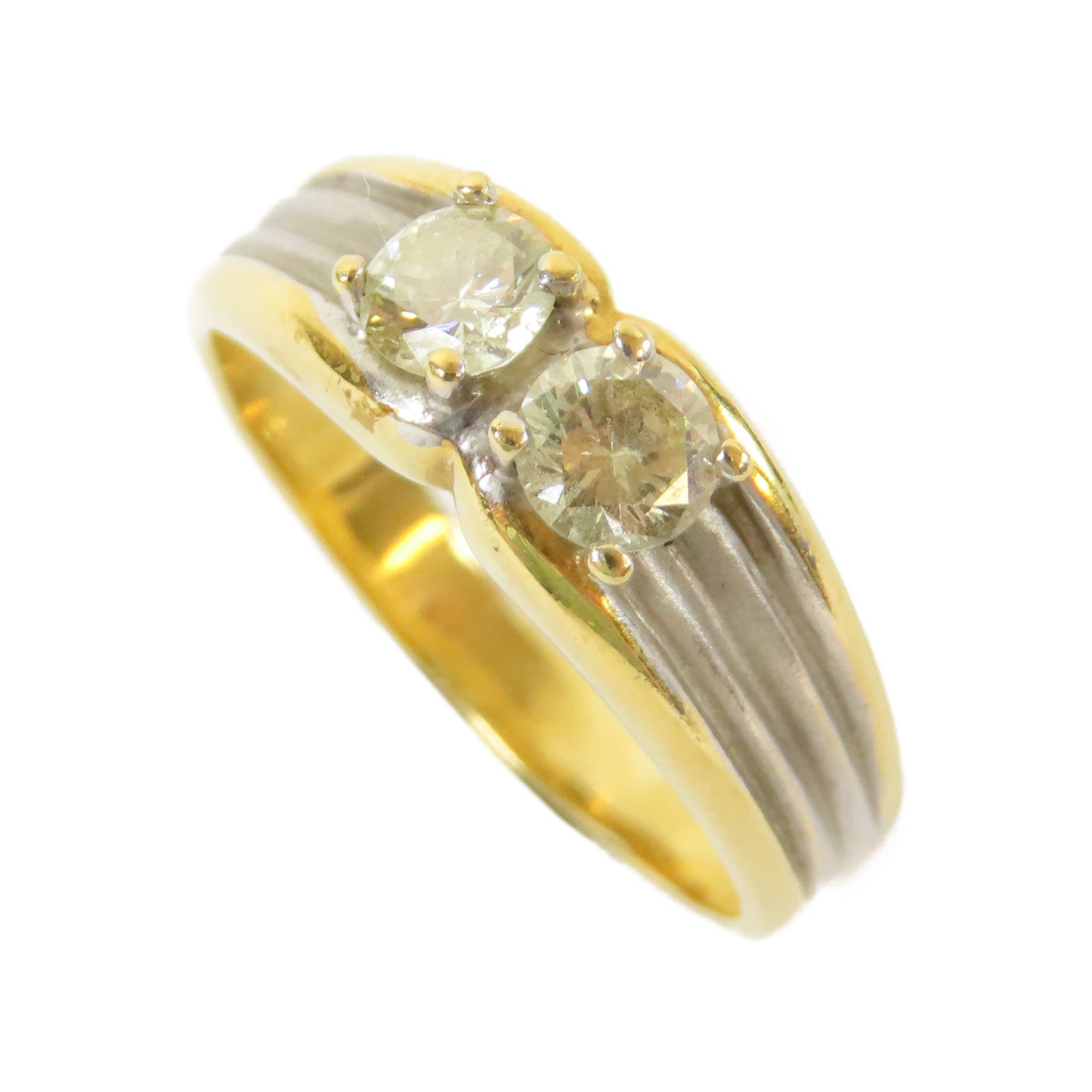 JEWELRY 【激減優惠】18K黃金Diamond Ring4.3g鑽石戒指US#6.75