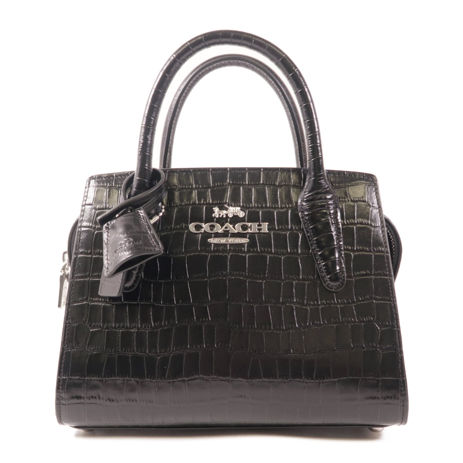 COACH 皮革Tote Bag銀扣手挽袋