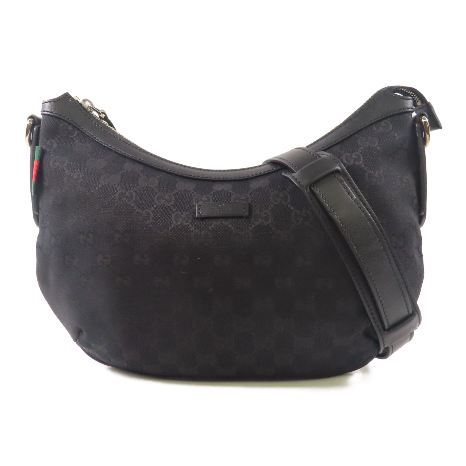 GUCCI 帆布Shoulder Bag銀扣肩背袋