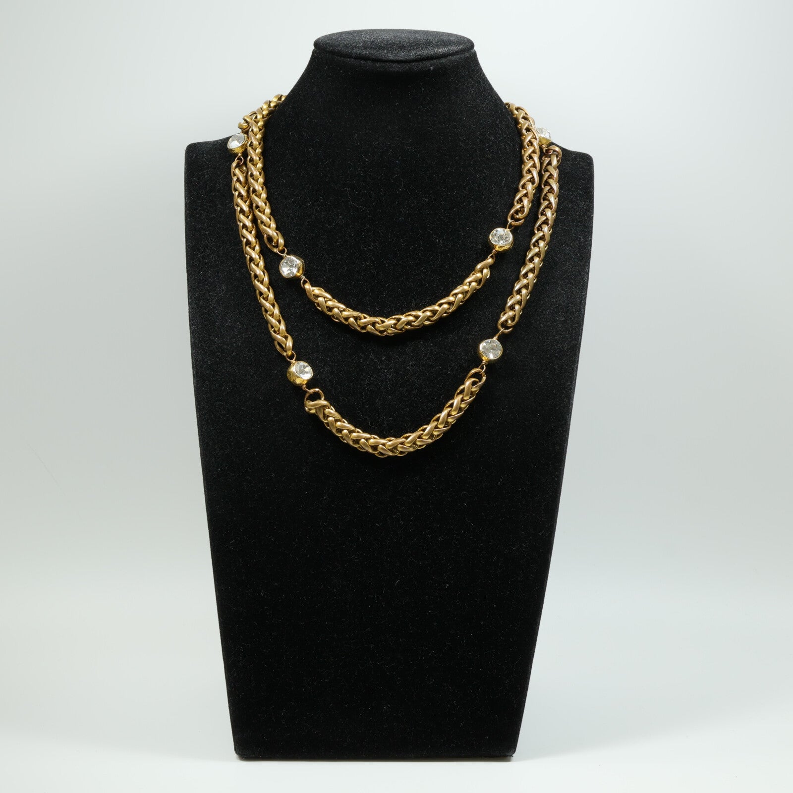 CHANEL 鍍金Vintage Crystal Necklace水晶項鏈