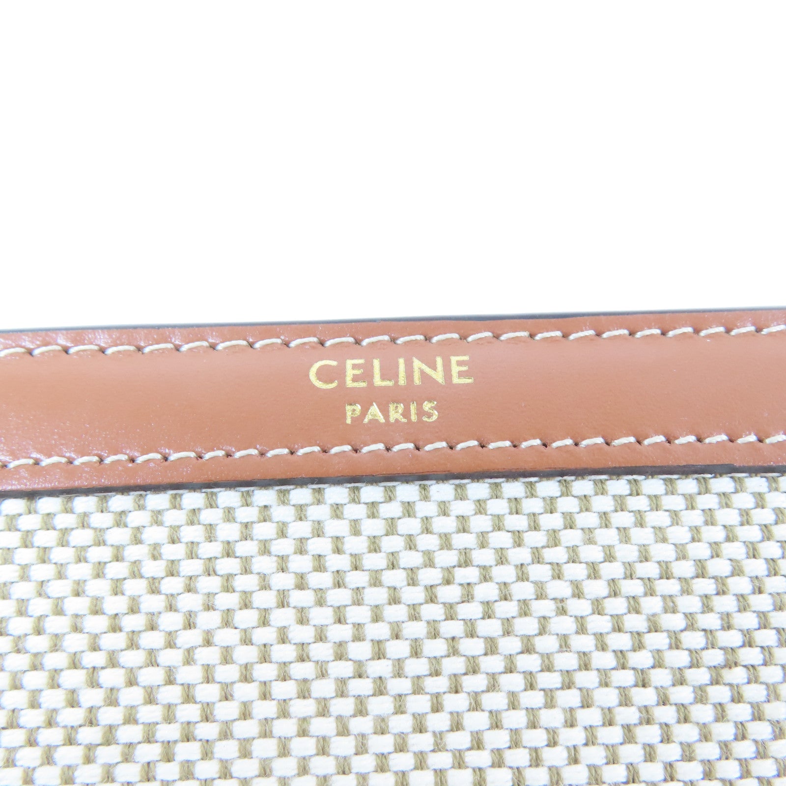 CELINE 帆布Triomphe Wallet金扣錢包啡色