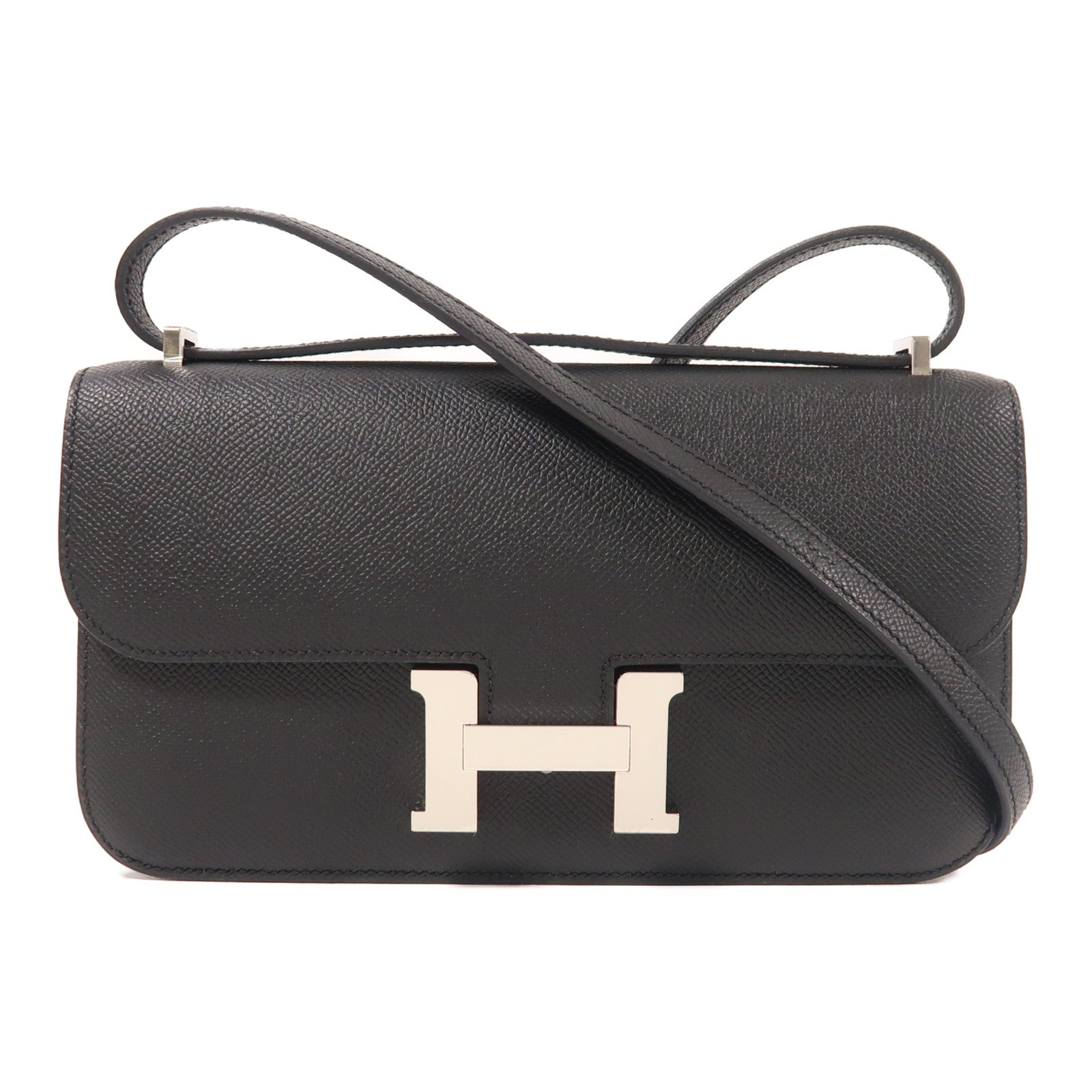 HERMES 【激減優惠】Epsom皮革Constance Elan銀扣肩背袋