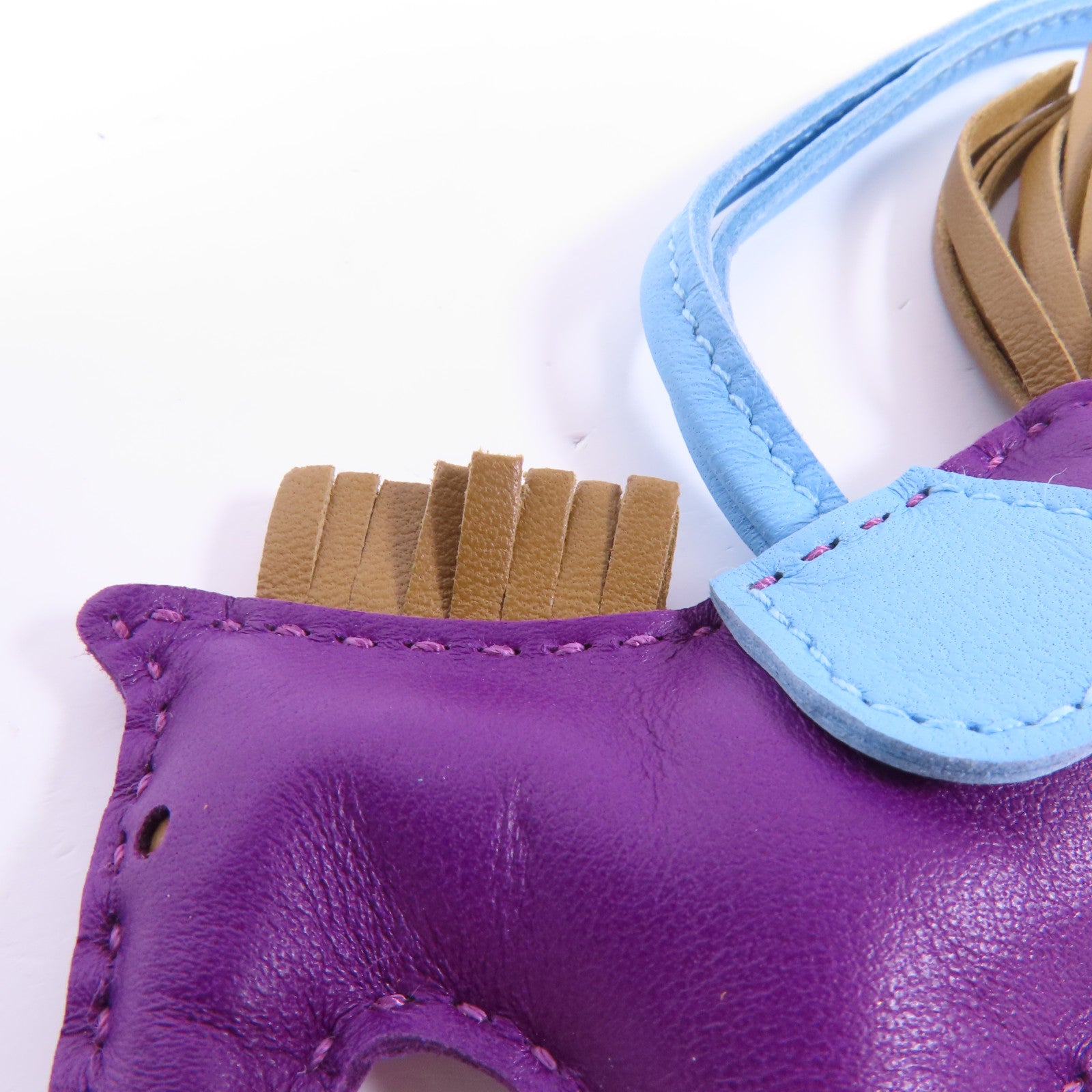 HERMES Milo皮革Rodeo PM掛飾P9 Anemone