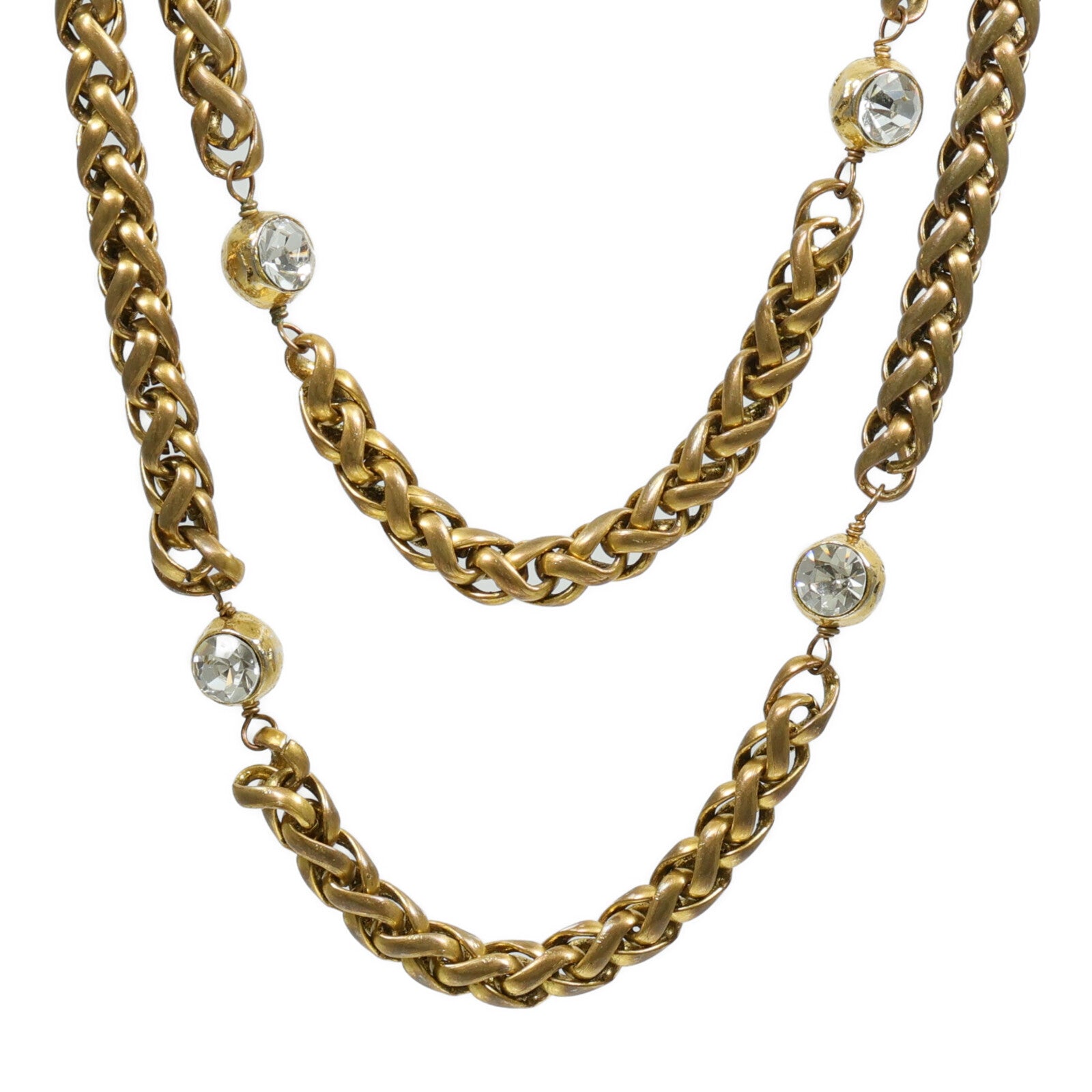 CHANEL 鍍金Vintage Crystal Necklace水晶項鏈