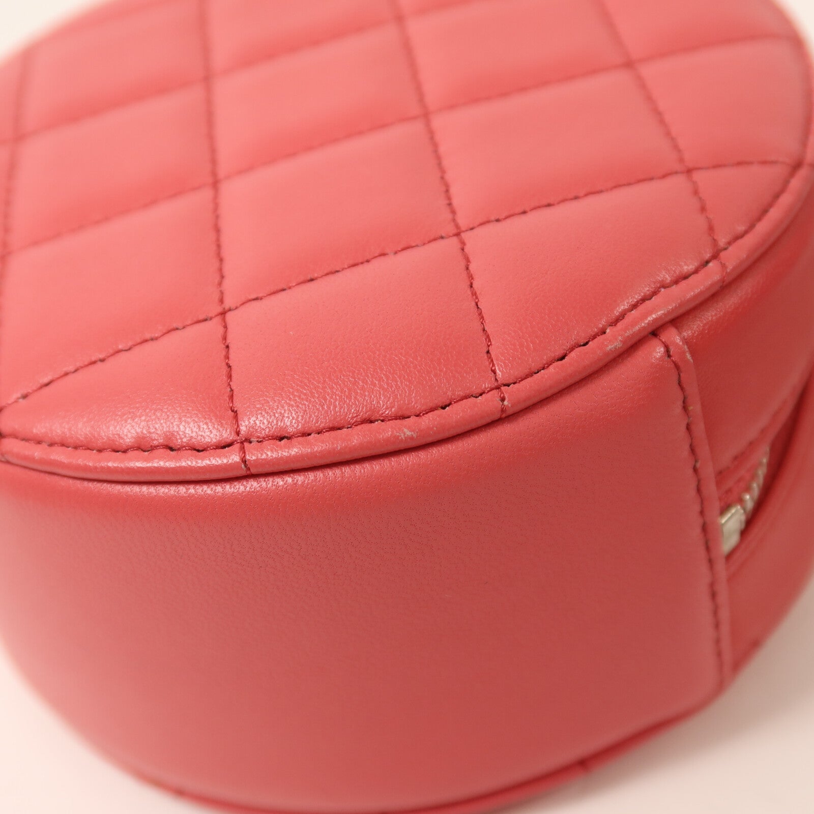 CHANEL 羊皮皮革Round Chain Shoulder Bag銀扣鏈帶肩背袋