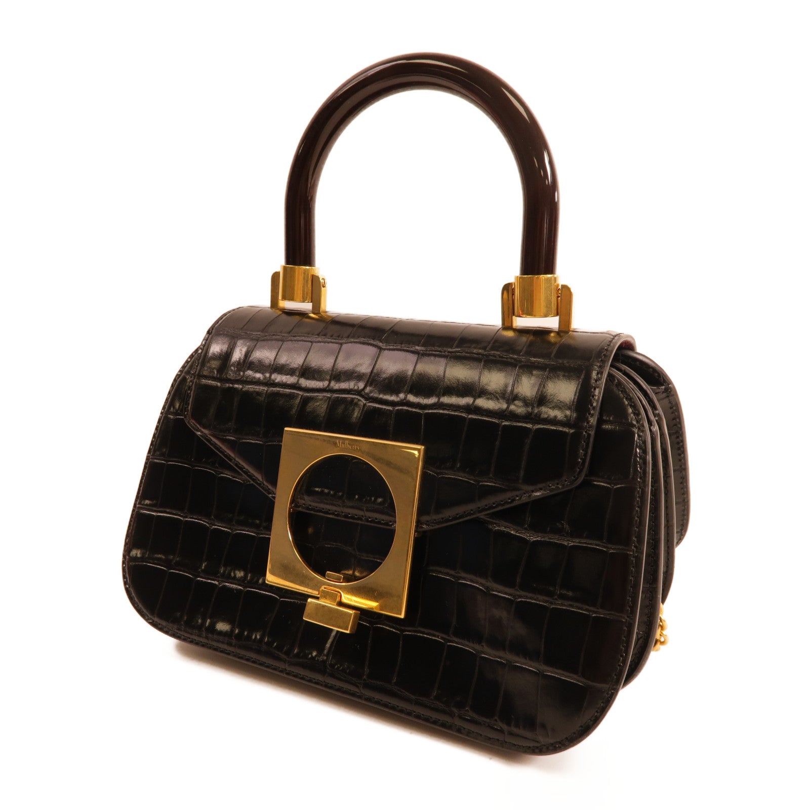 MULBERRY 【激減優惠】皮革2Way Shoulder金扣手挽肩背兩用袋