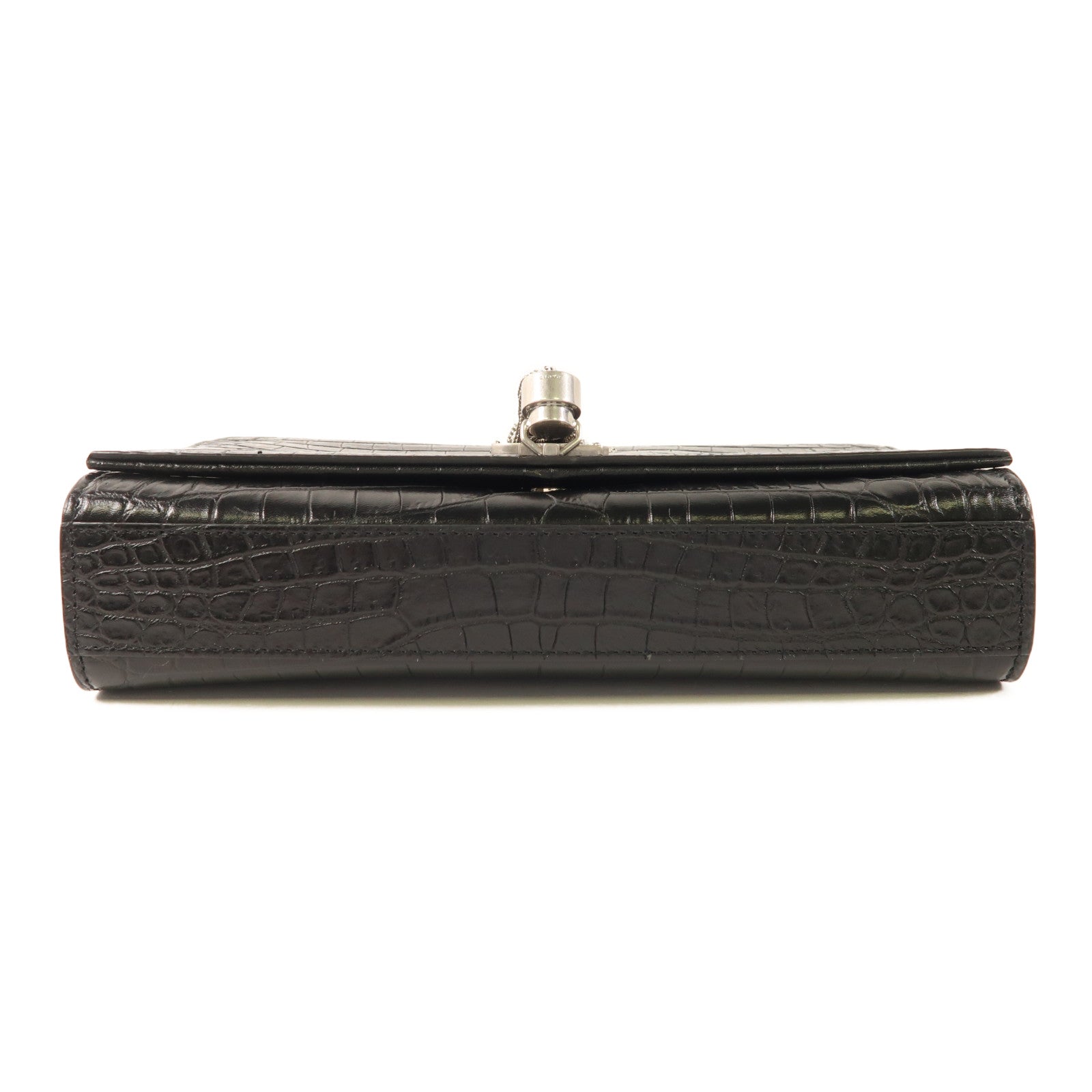 SAINT LAURENT 牛皮皮革Shoulder Bag銀扣鏈帶肩背袋