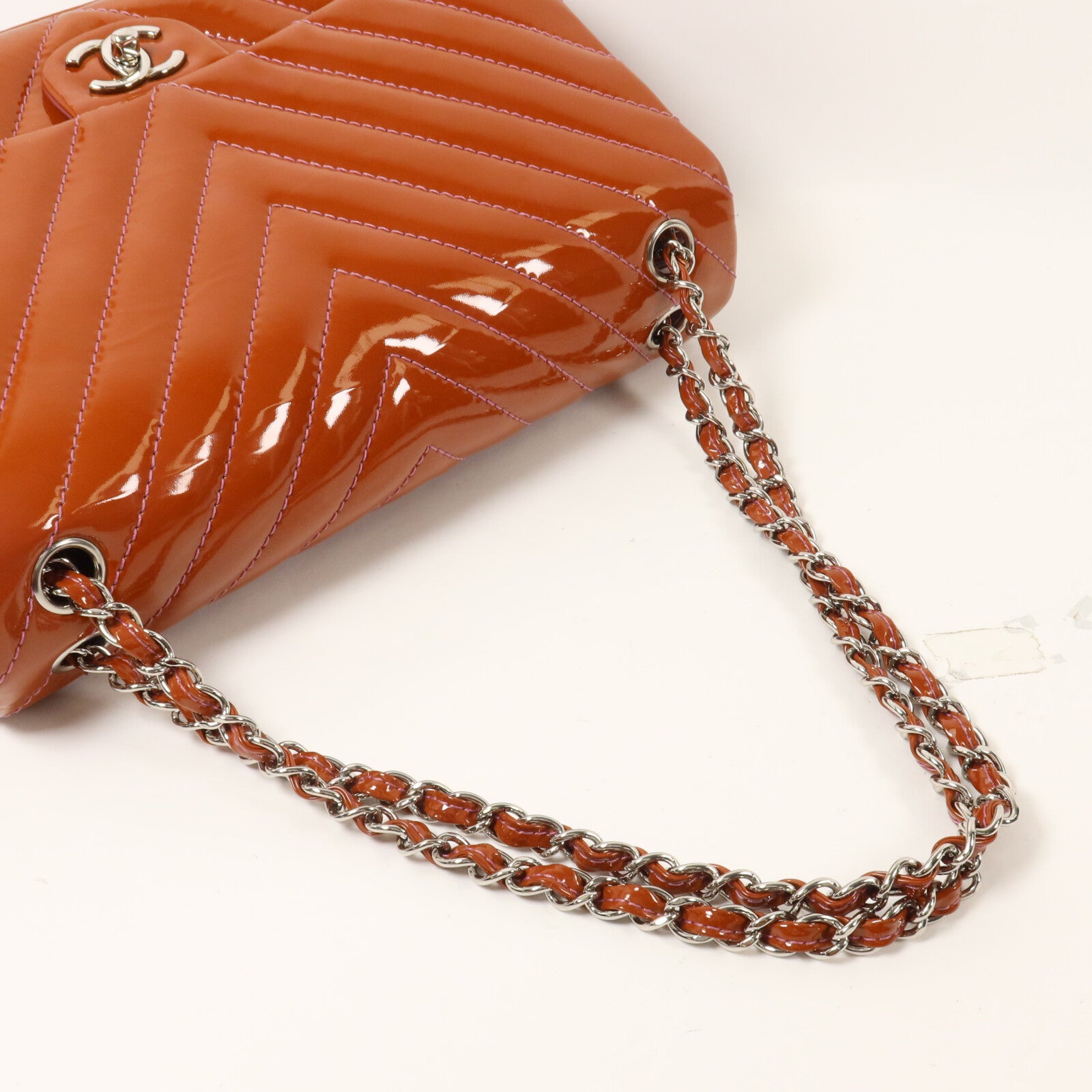 CHANEL 漆皮皮革Chain Shoulder鏈帶肩背袋
