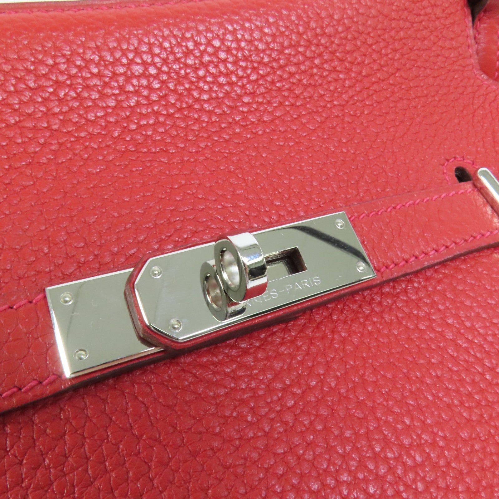 HERMES Clemence皮革Jypsiere 28肩背袋Rouge Casaque