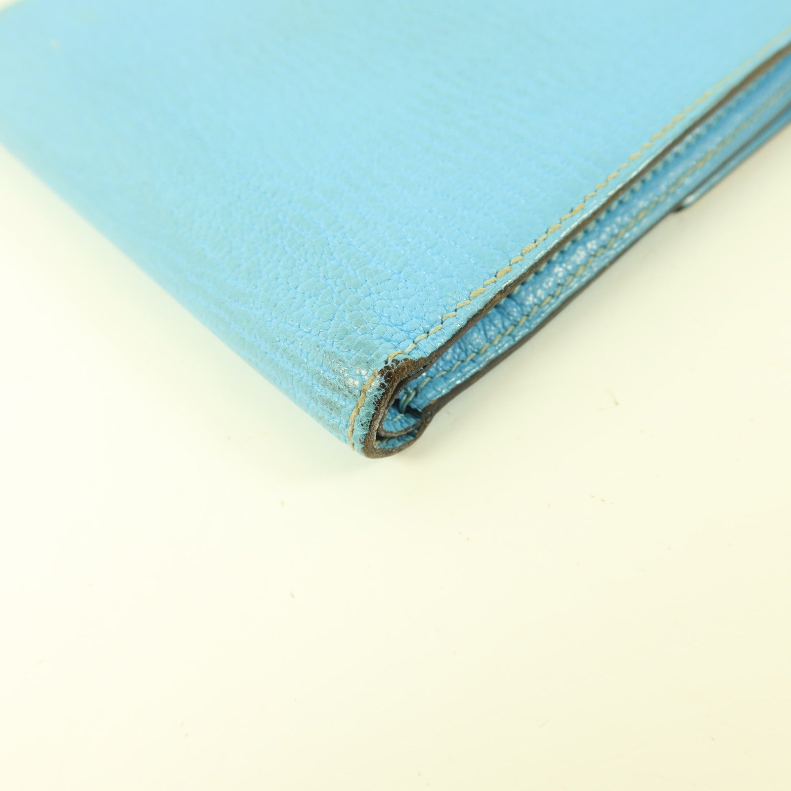HERMES Chevre皮革Clic 12 Wallet錢包Celeste