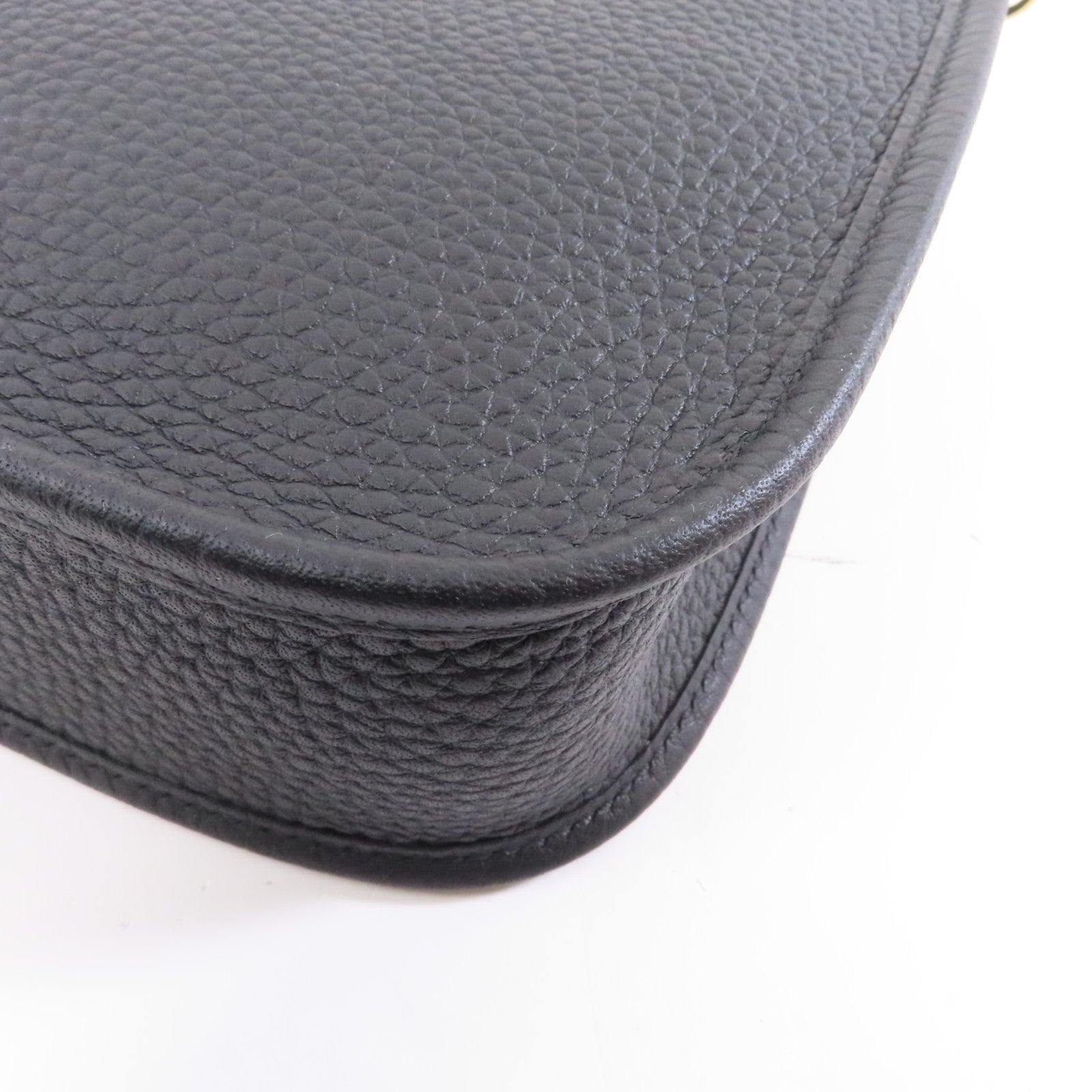 HERMES Clemence皮革Evelyne TPM金扣肩背袋Noir黑色