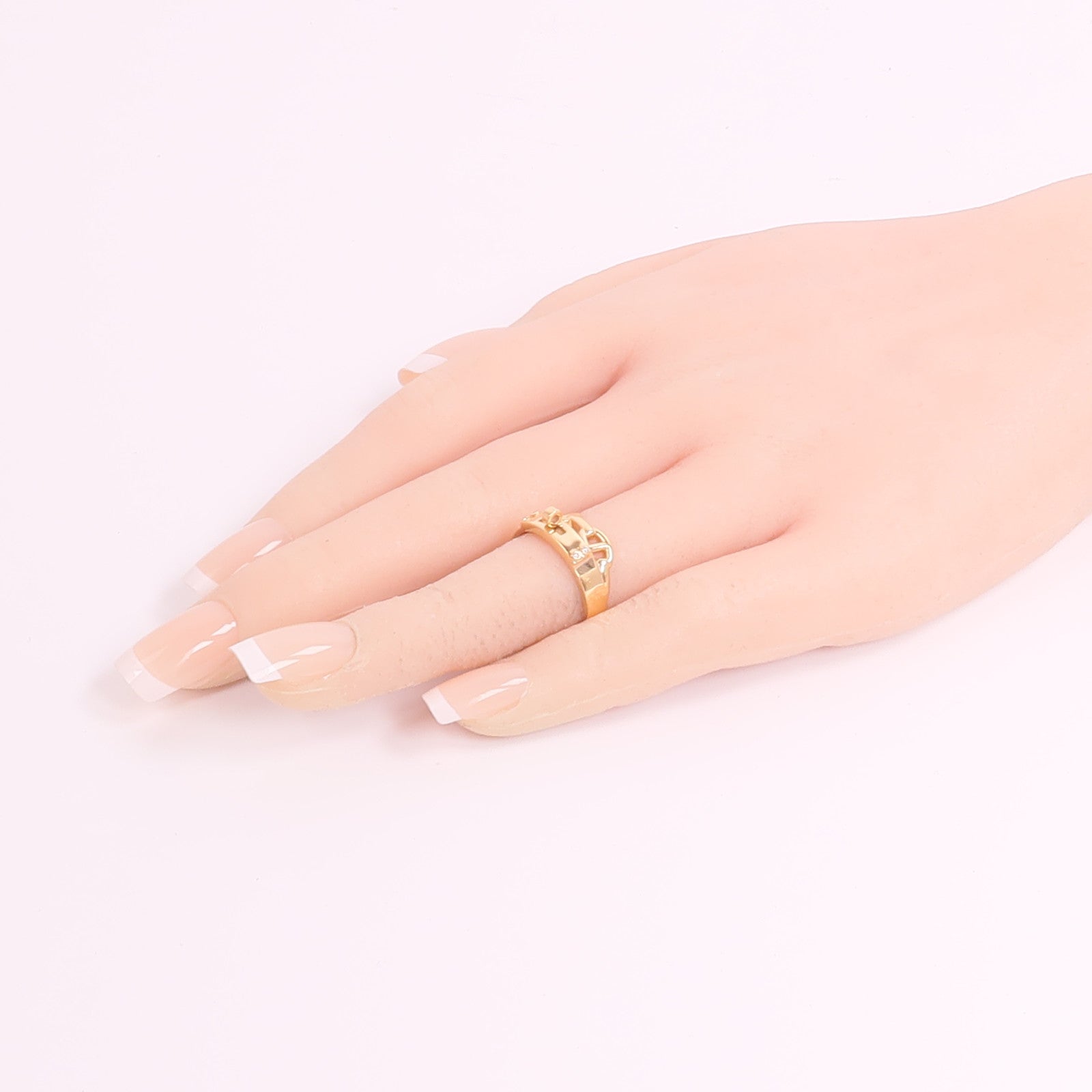 HERMES 18K玫瑰金Alchimie Kelly Ring鑽石戒指