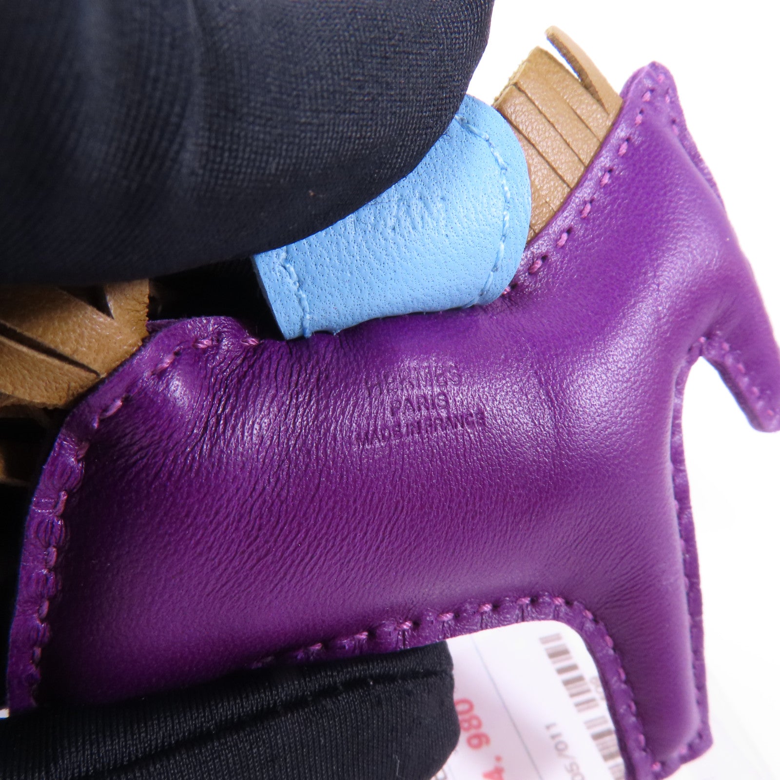 HERMES Milo皮革Rodeo PM掛飾P9 Anemone