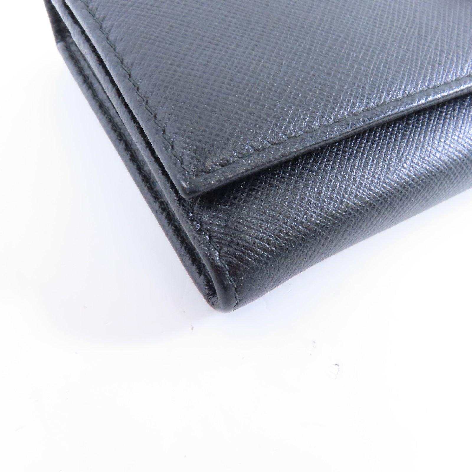 PRADA 牛皮皮革Long Wallet金扣長錢包黑色