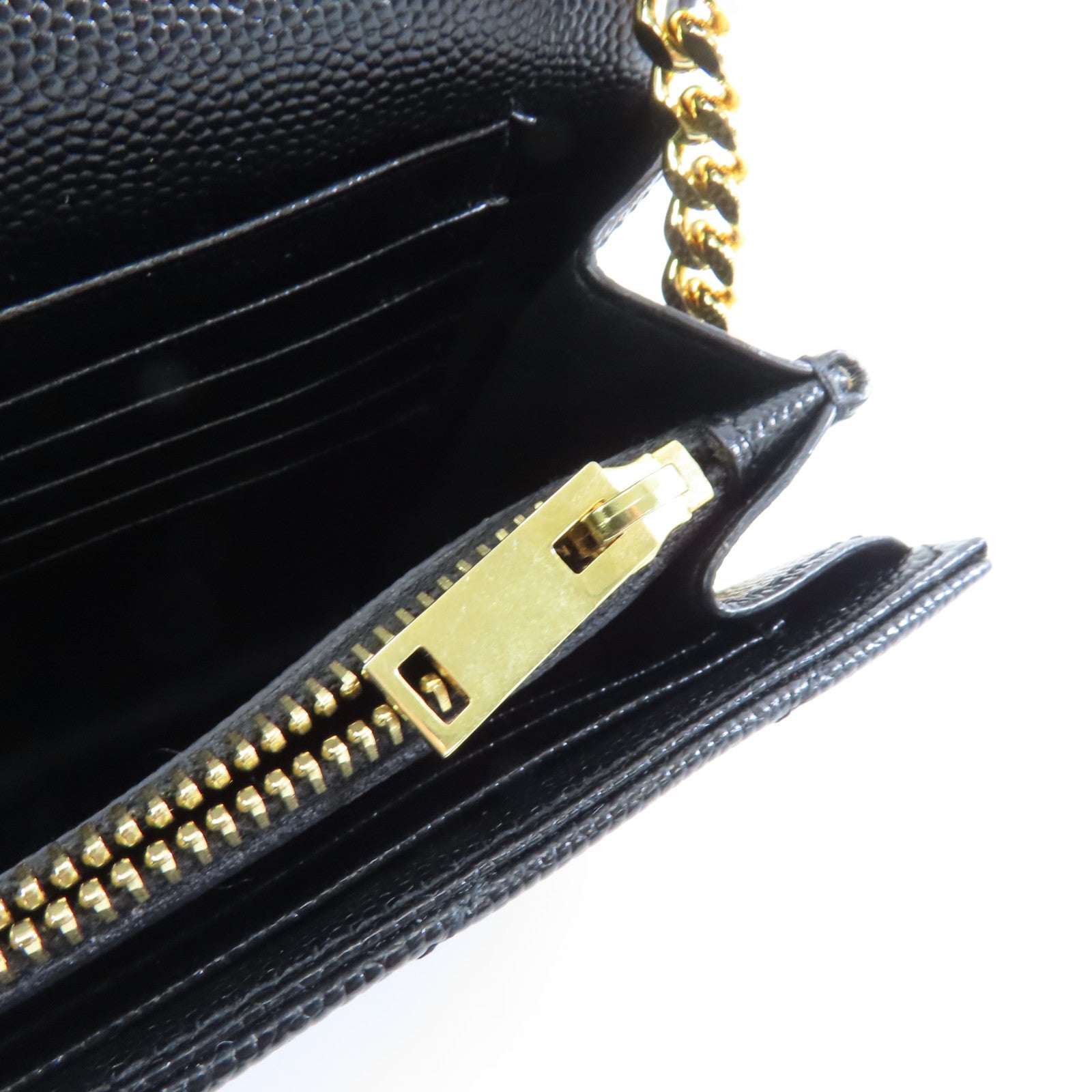 SAINT LAURENT 牛皮皮革 Cassandro金扣鏈帶肩背袋黑色