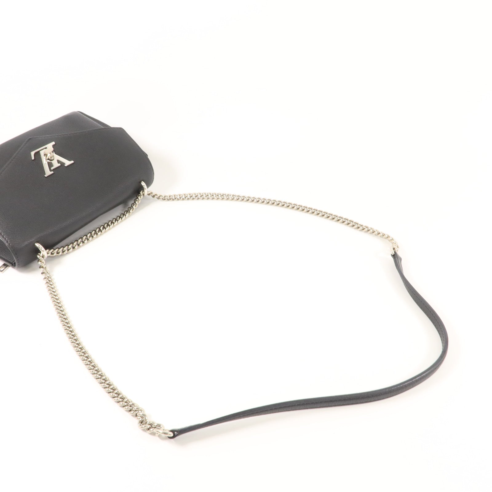 LOUIS VUITTON 牛皮皮革Mylockme銀扣鏈帶肩背袋