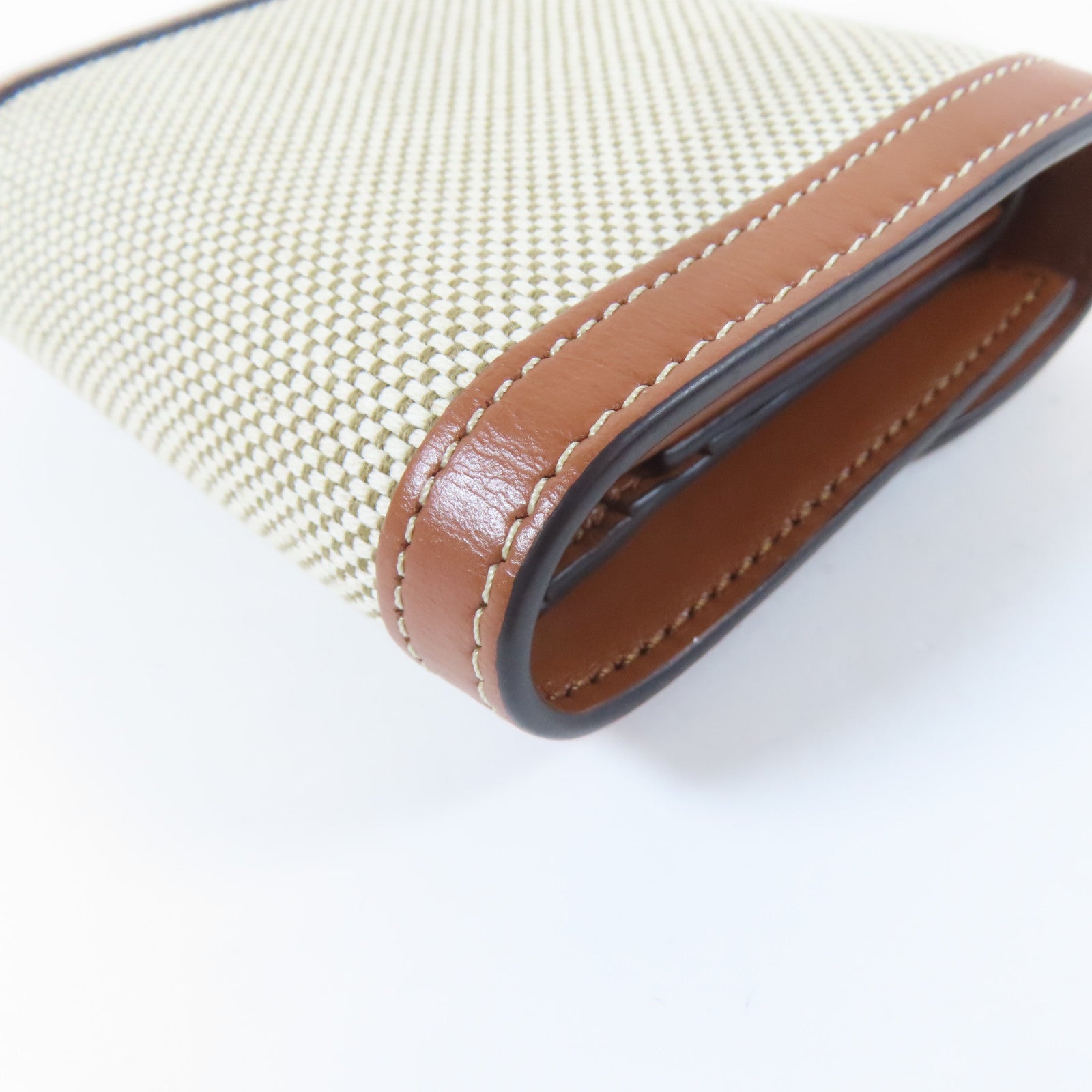 CELINE 帆布Triomphe Wallet金扣錢包啡色