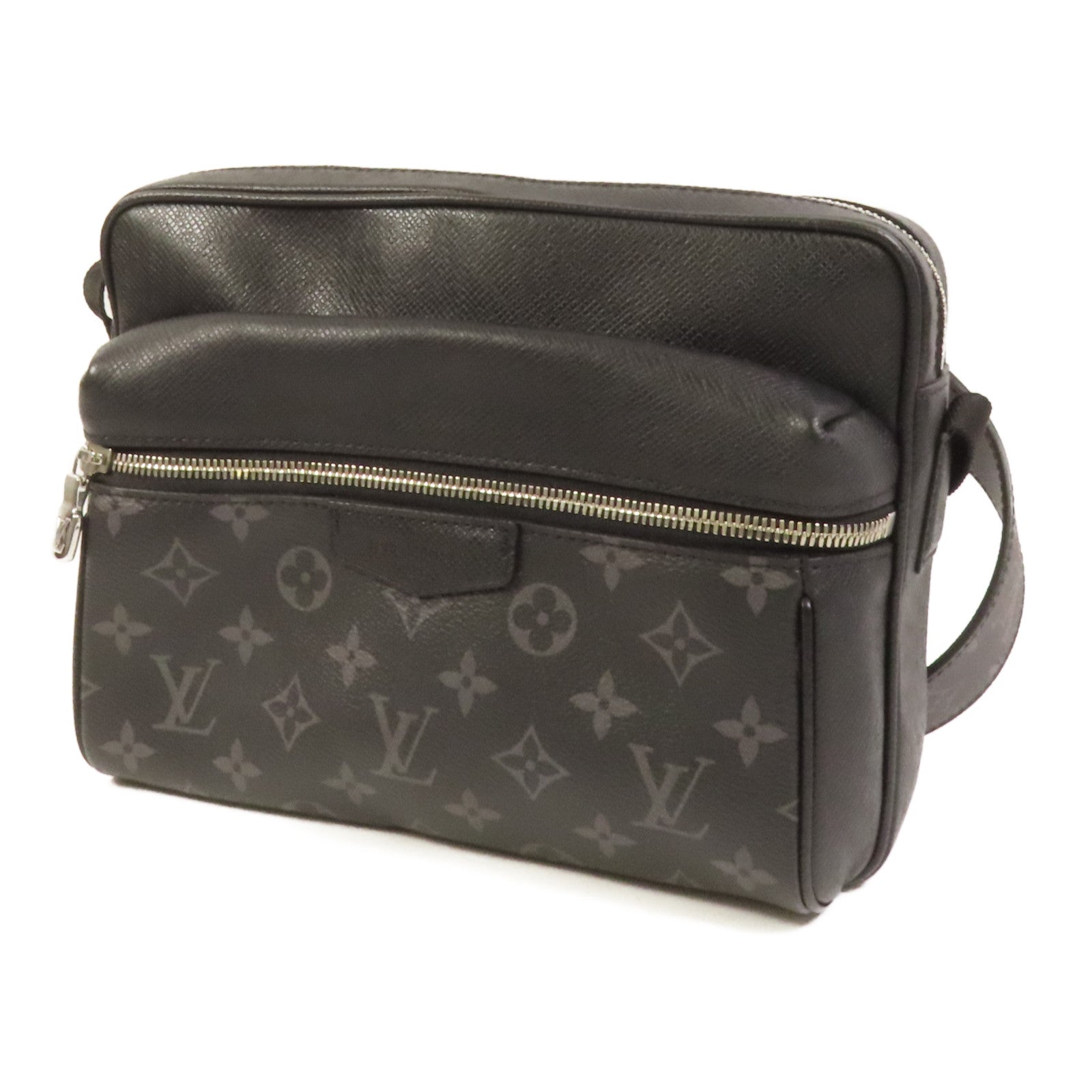 LOUIS VUITTON Monogram Eclipse Outdoor Messenger銀扣肩背袋