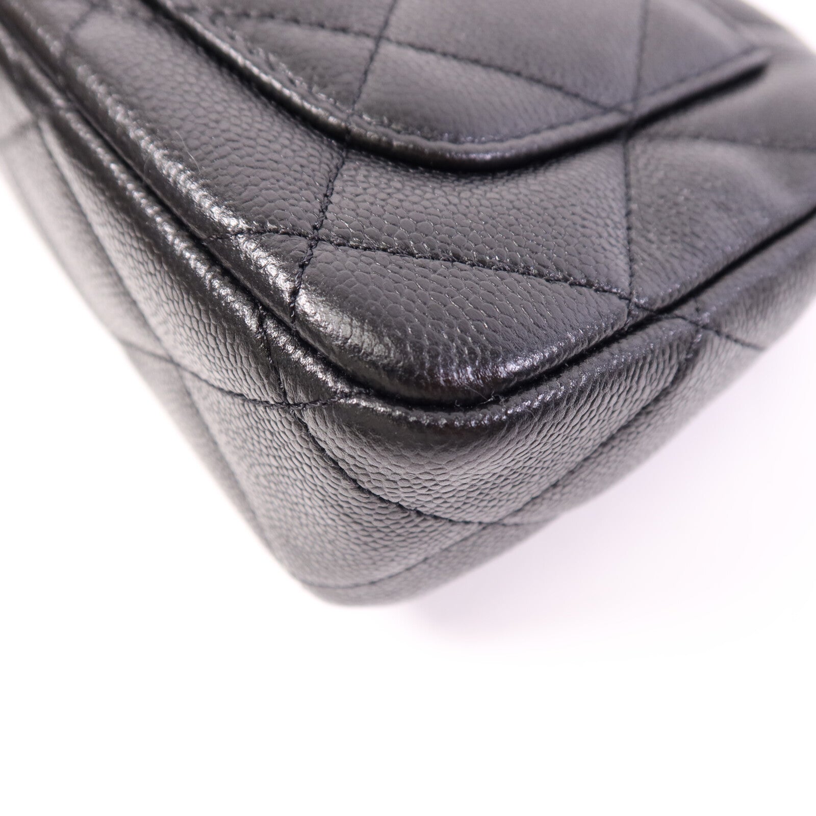 CHANEL 牛皮皮革Mini Flap金扣鏈帶肩背袋