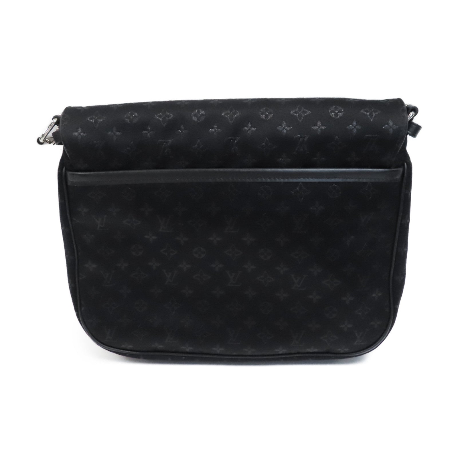 LOUIS VUITTON Monogram Satin Comte De Fe Musette銀扣肩背袋黑色