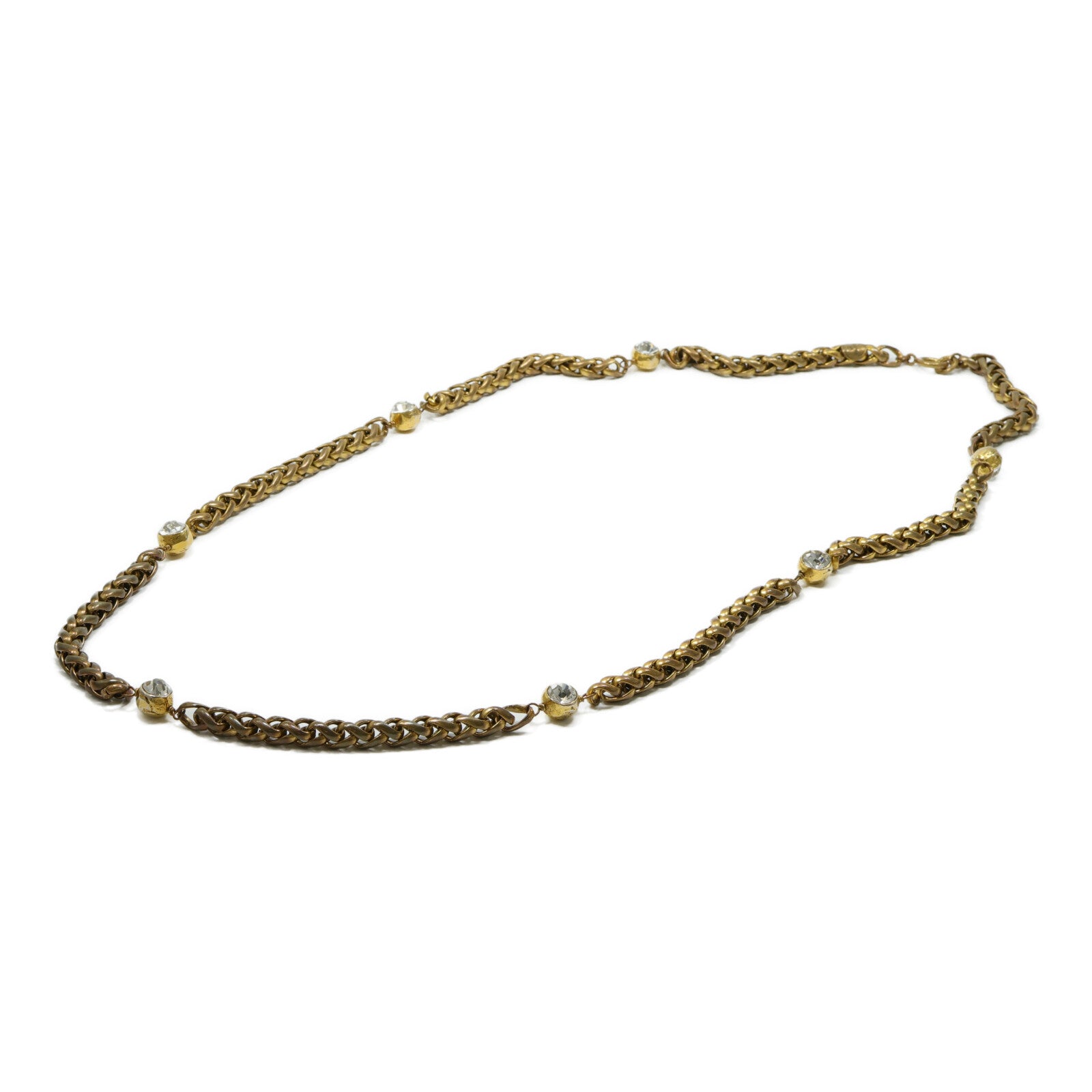 CHANEL 鍍金Vintage Crystal Necklace水晶項鏈