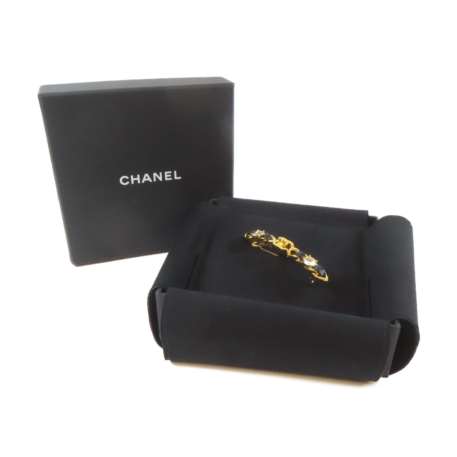 CHANEL 金屬Hair Clip髮夾金色/黑色