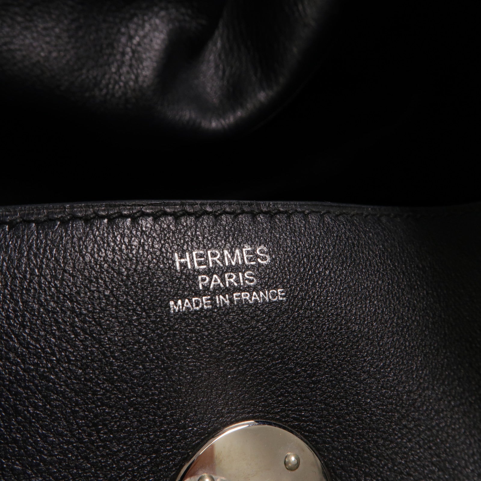 HERMES Volupto皮革Lindy 30手挽肩背兩用袋Noir